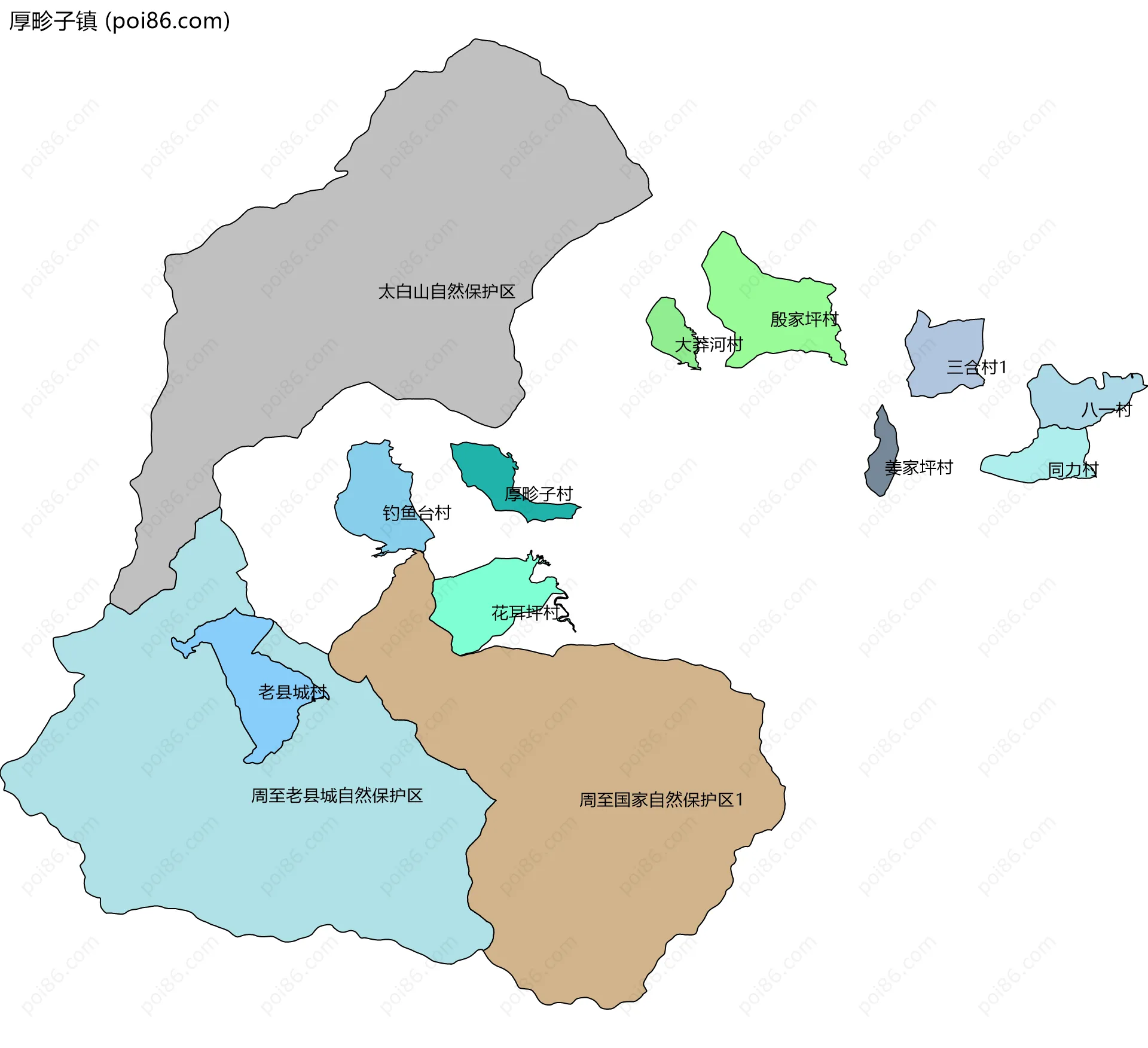 厚畛子镇边界地图(五级行政区划)