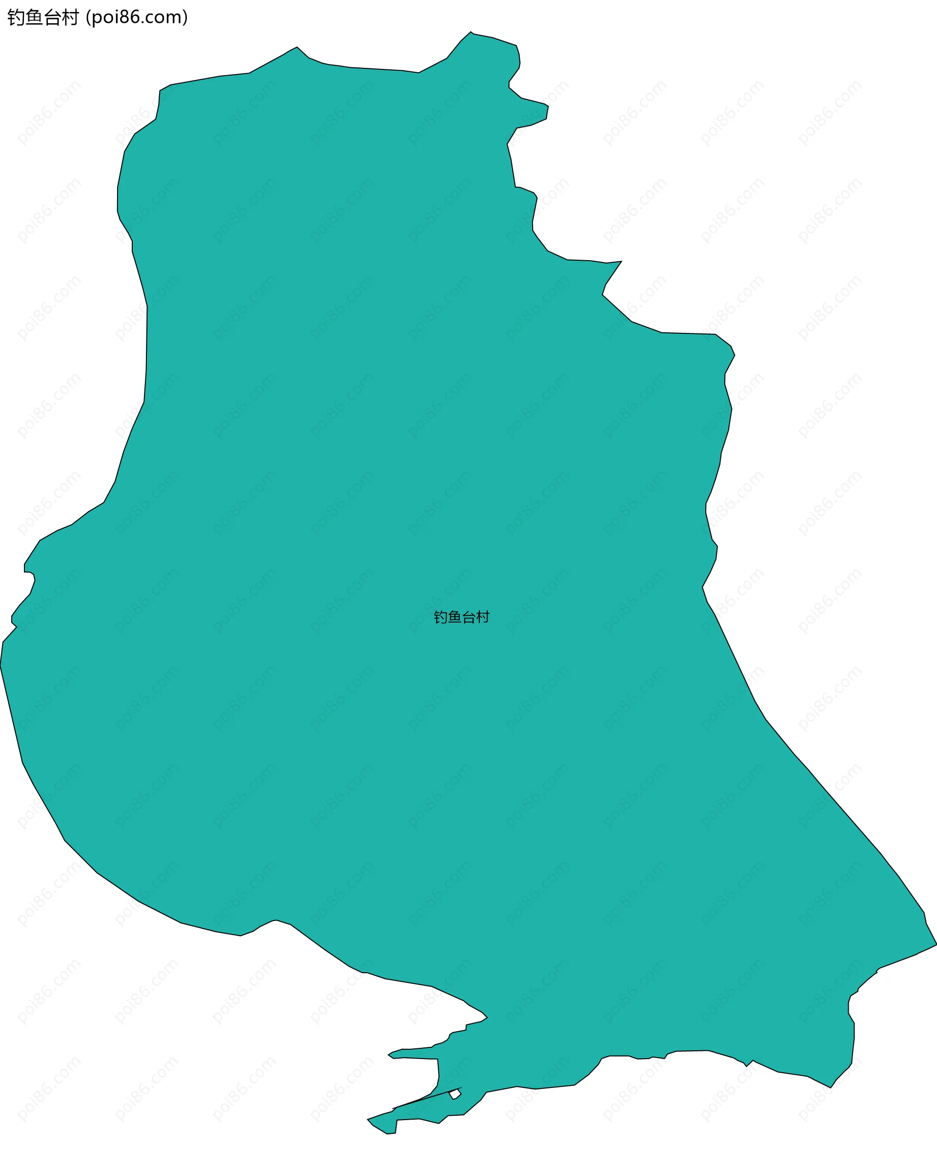 钓鱼台村边界地图