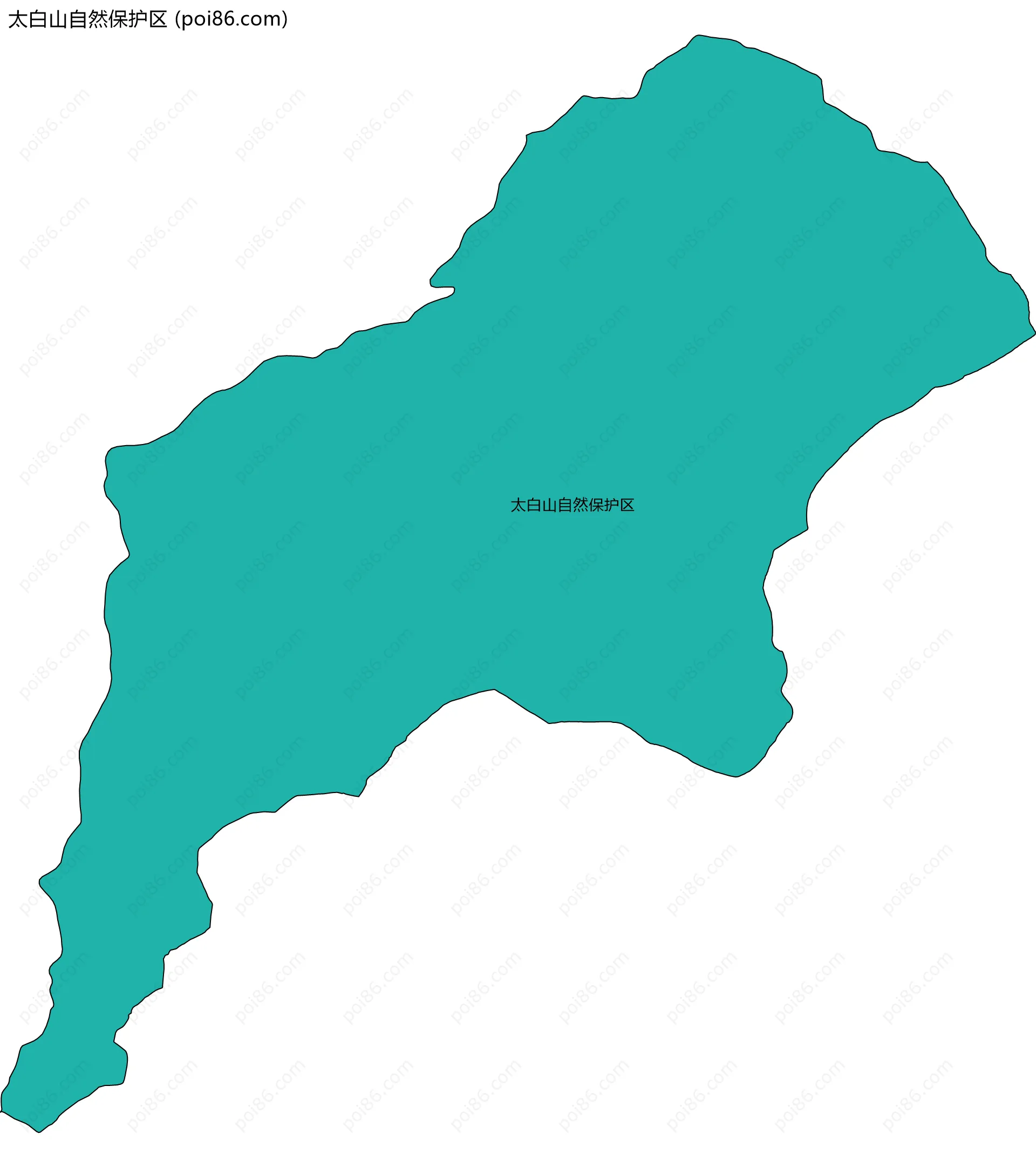 太白山自然保护区边界地图