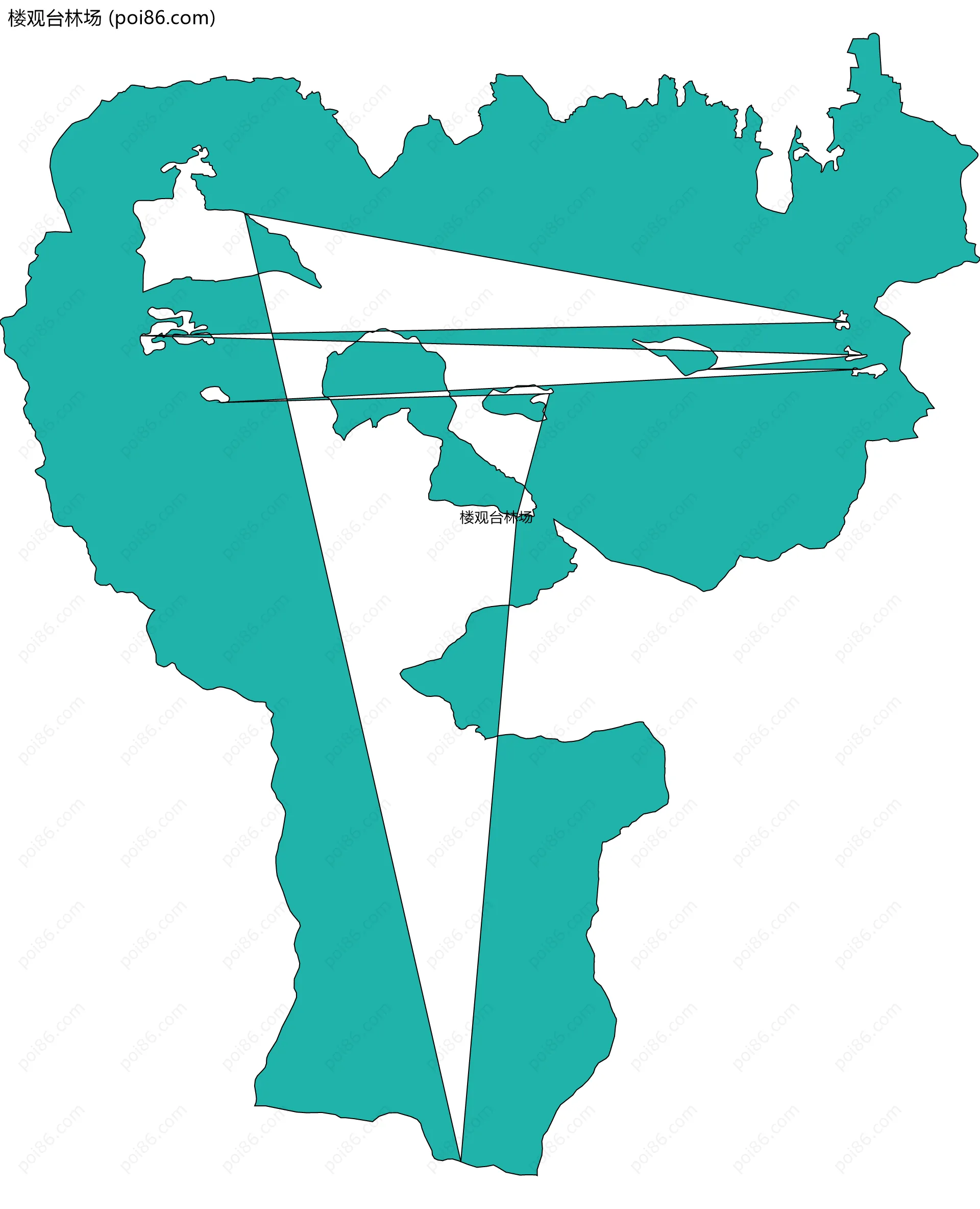 楼观台林场边界地图(五级行政区划)