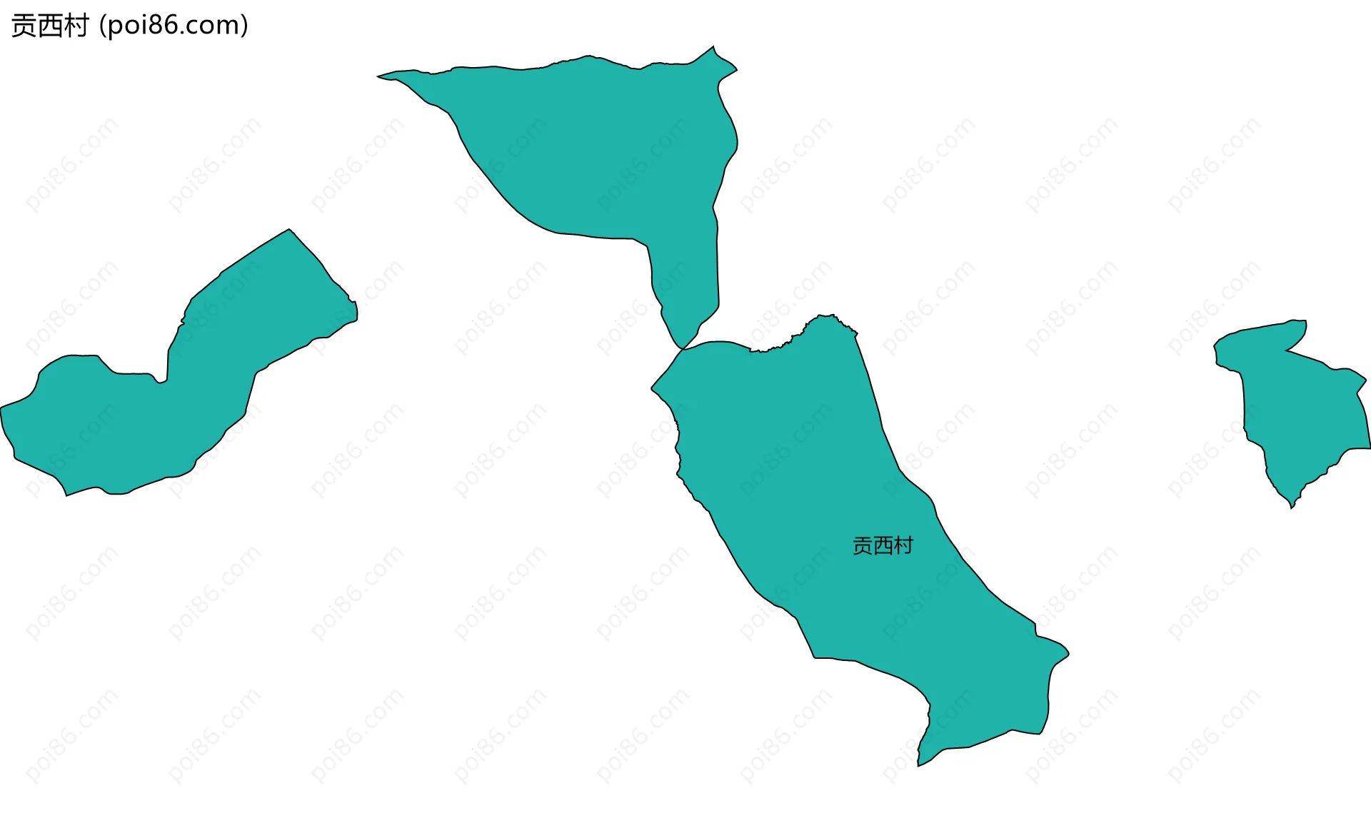 贡西村边界地图