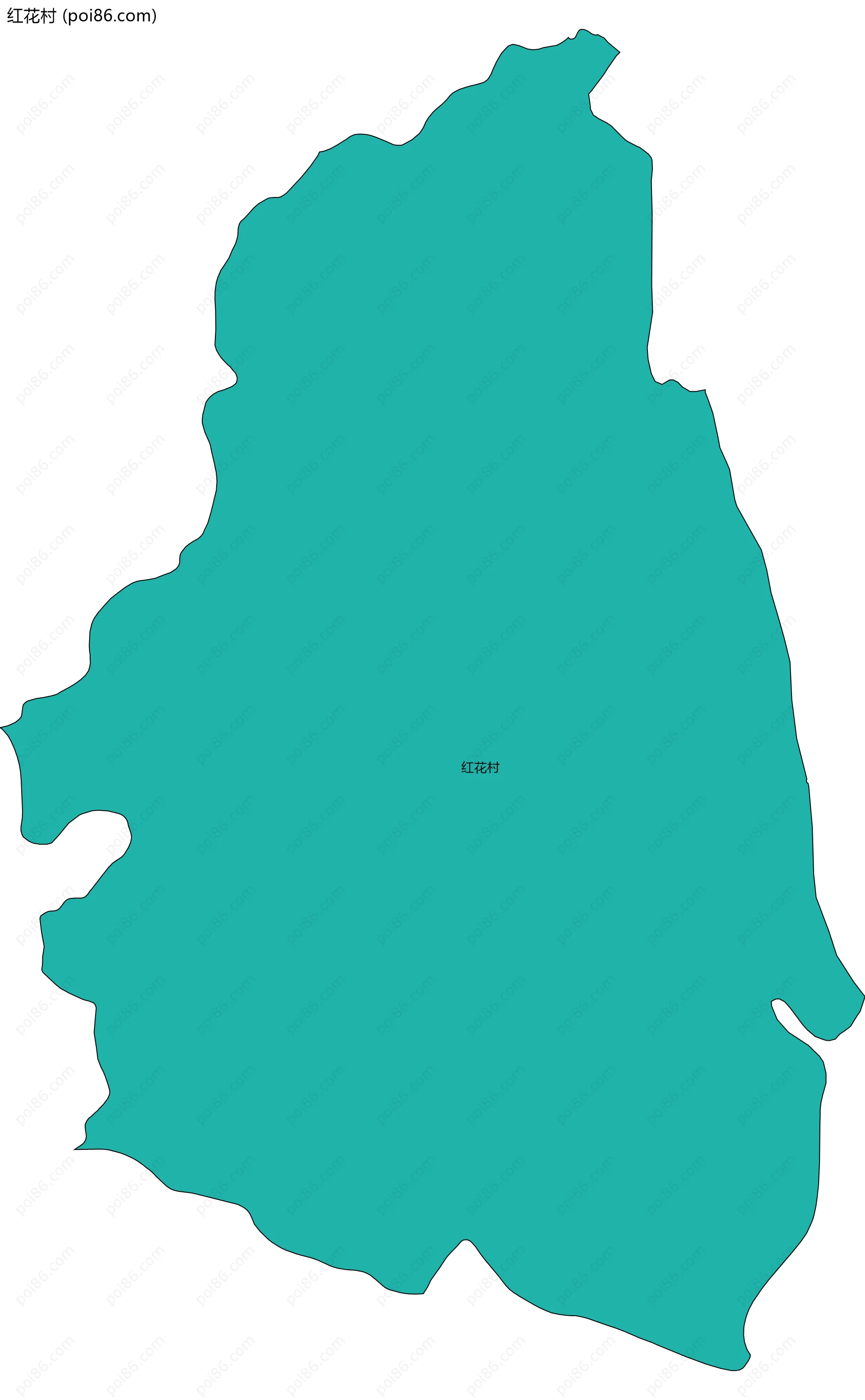 红花村边界地图