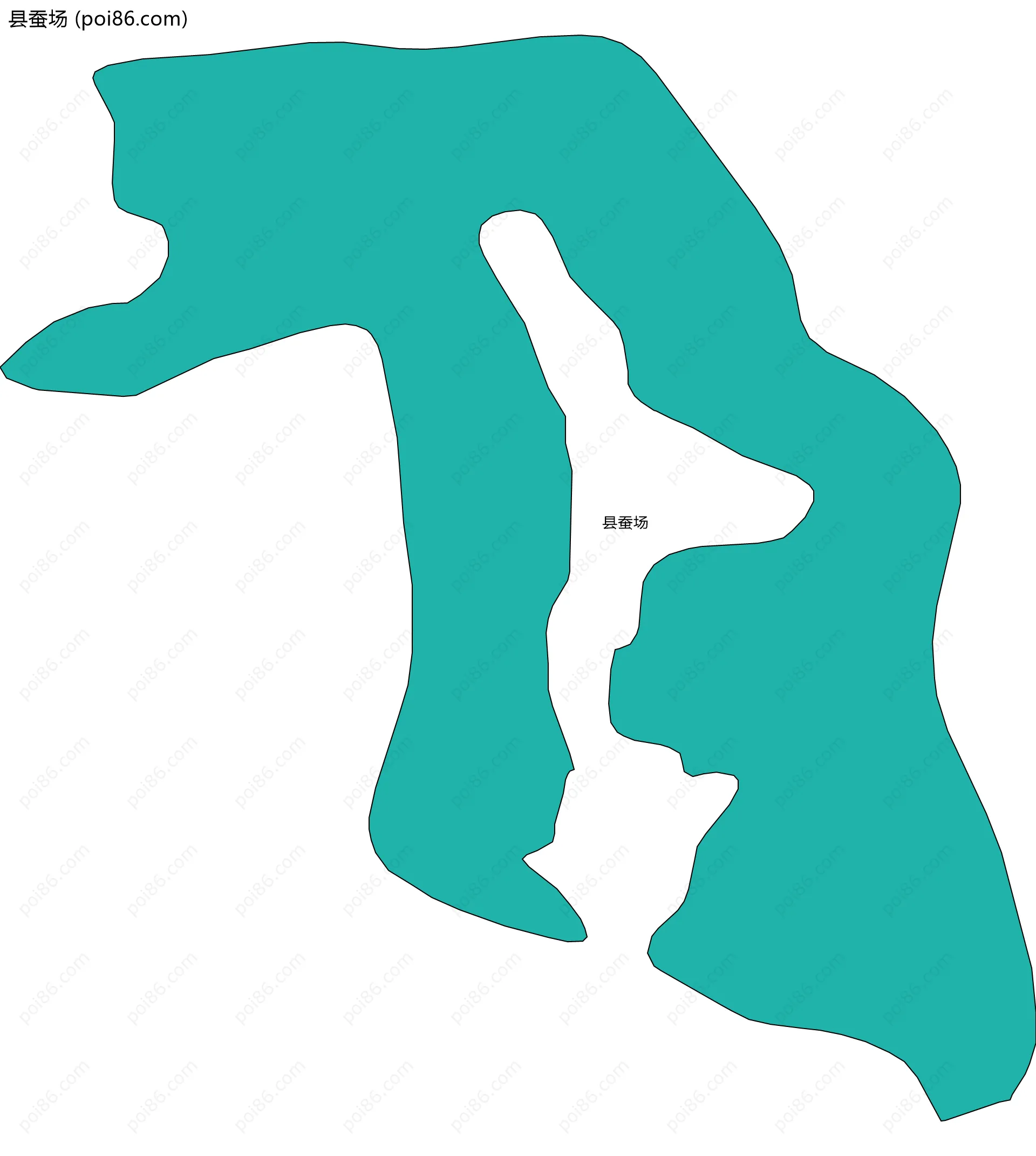 县蚕场边界地图