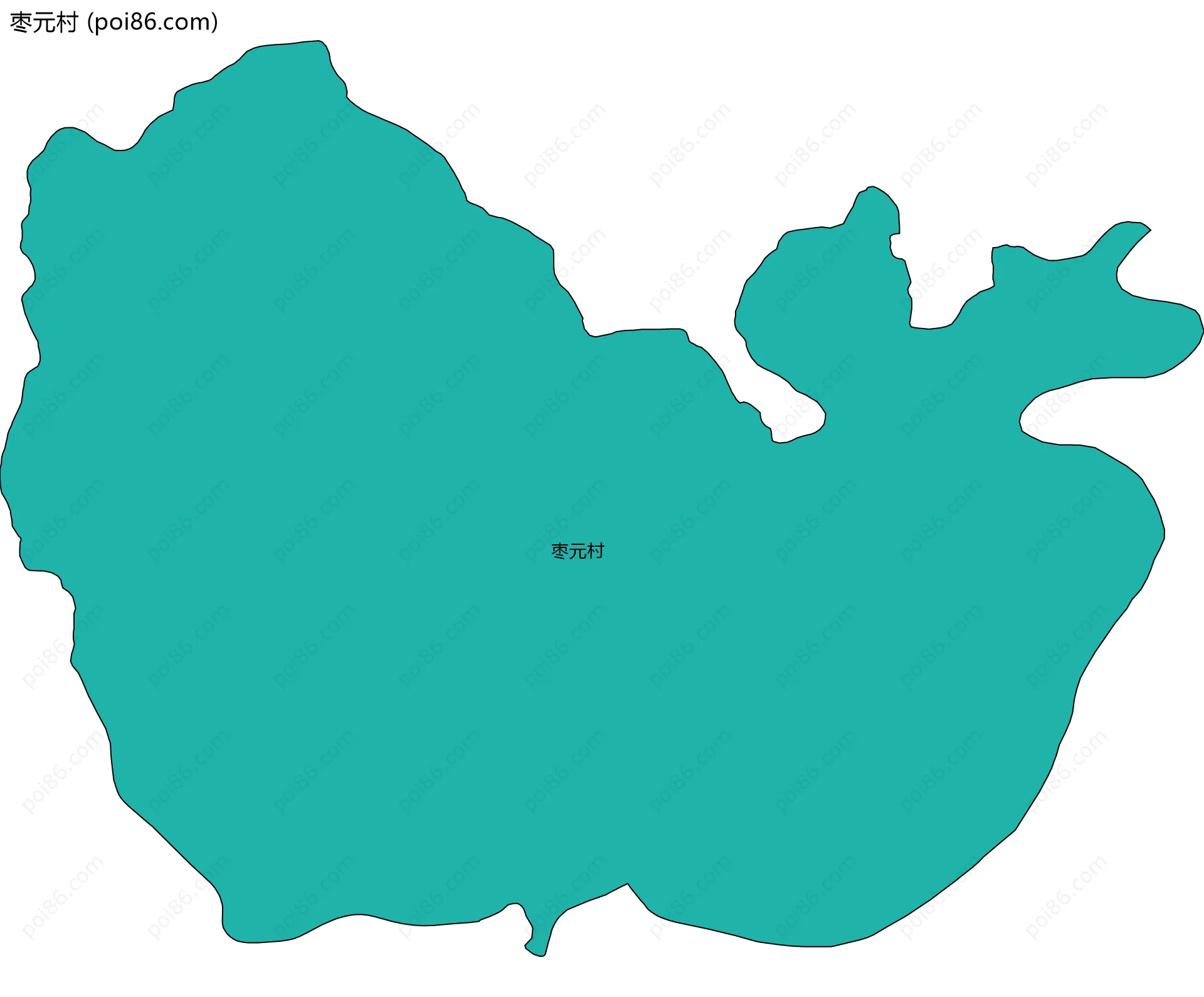 枣元村边界地图