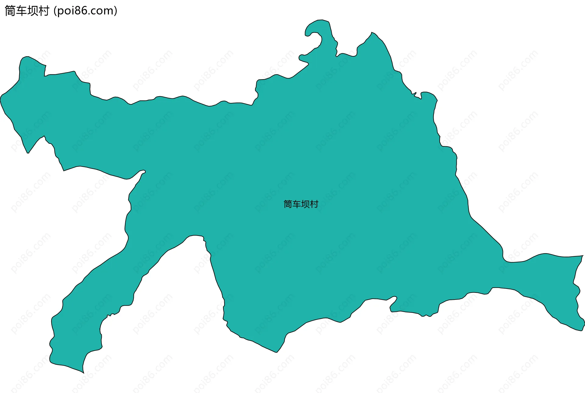 筒车坝村边界地图