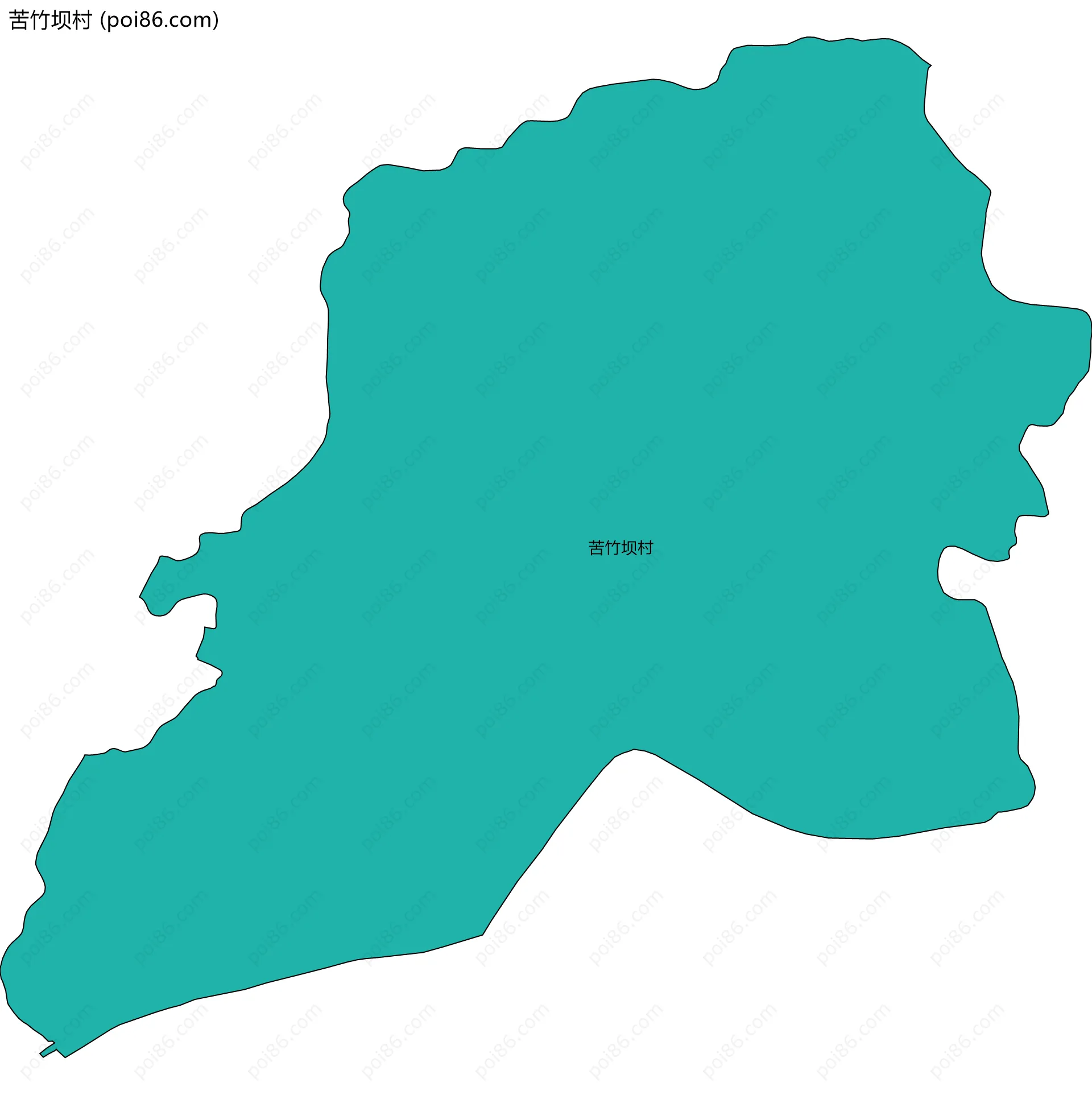 苦竹坝村边界地图