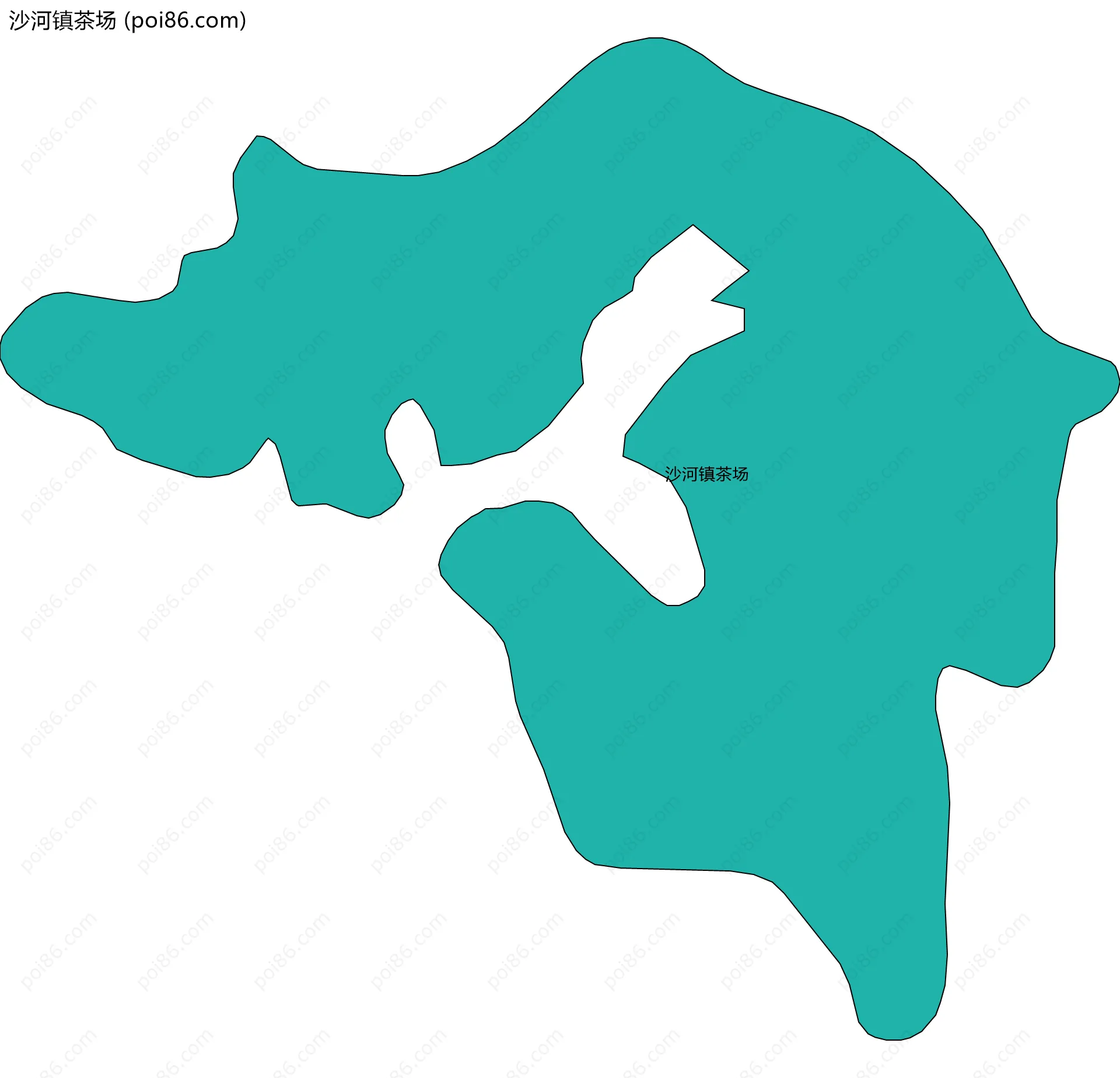 沙河镇茶场边界地图