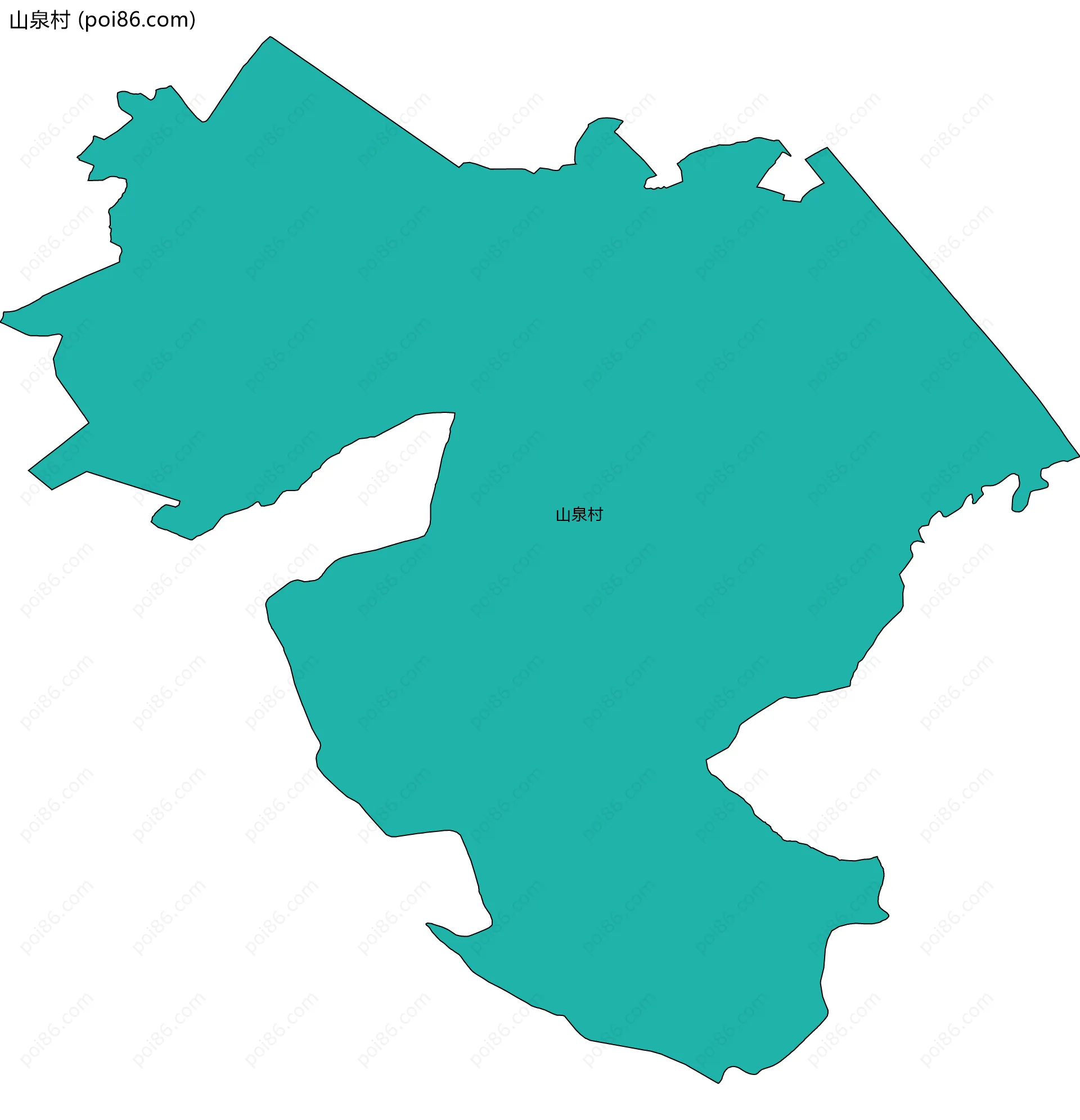 山泉村边界地图