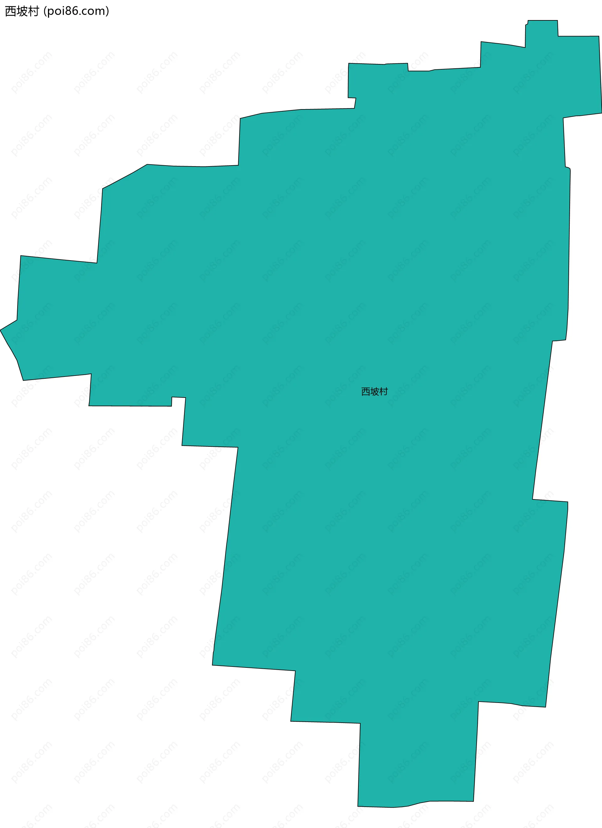 西坡村边界地图
