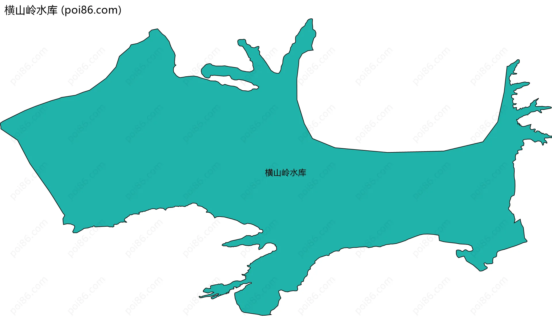 横山岭水库边界地图