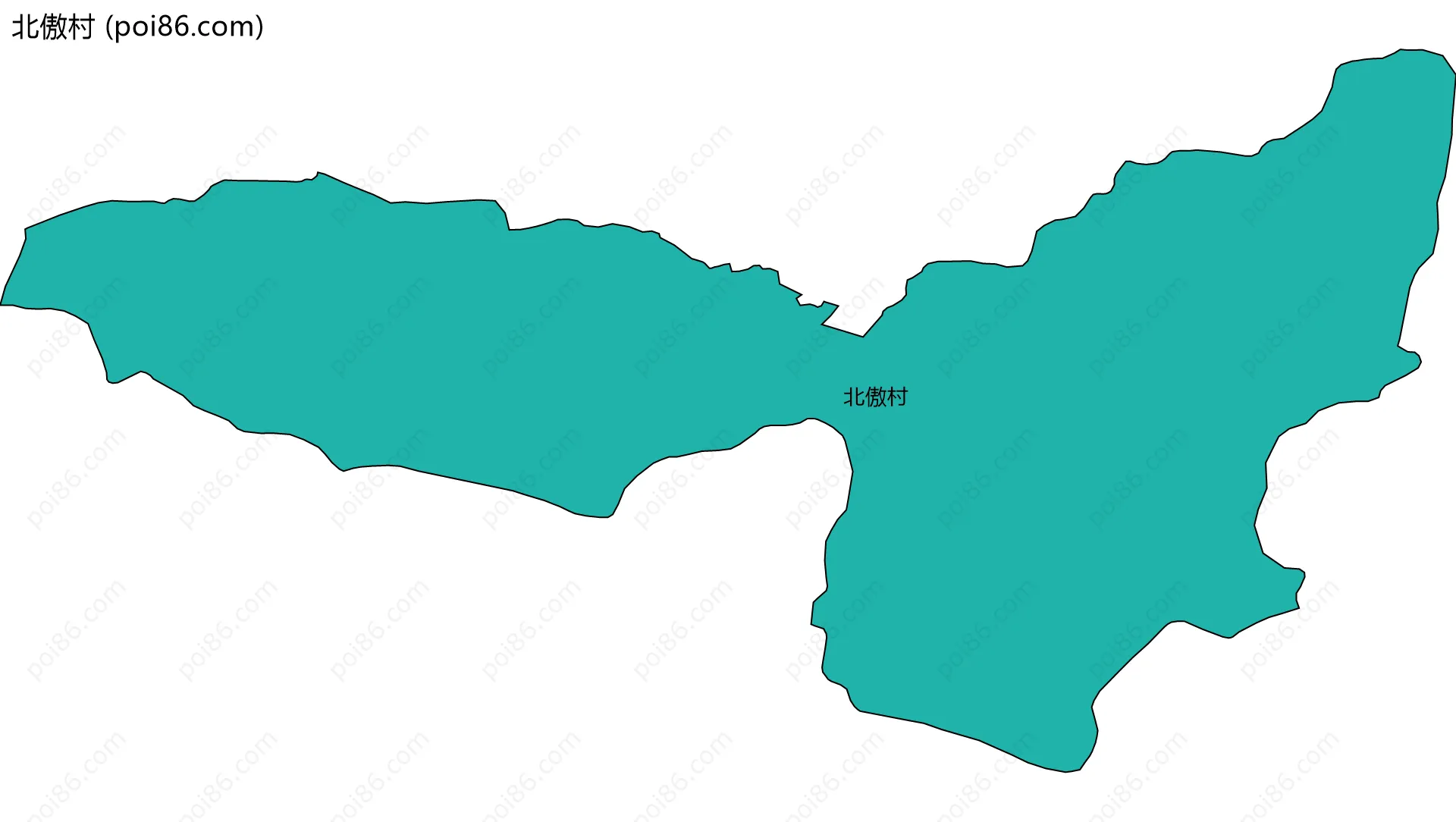 北傲村边界地图