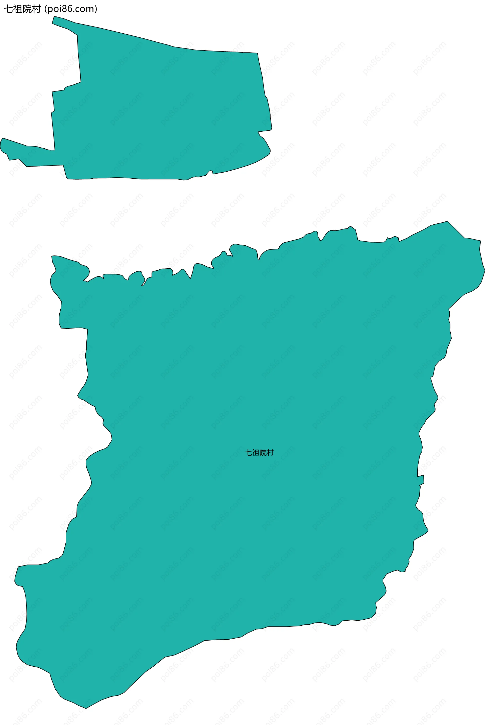 七祖院村边界地图