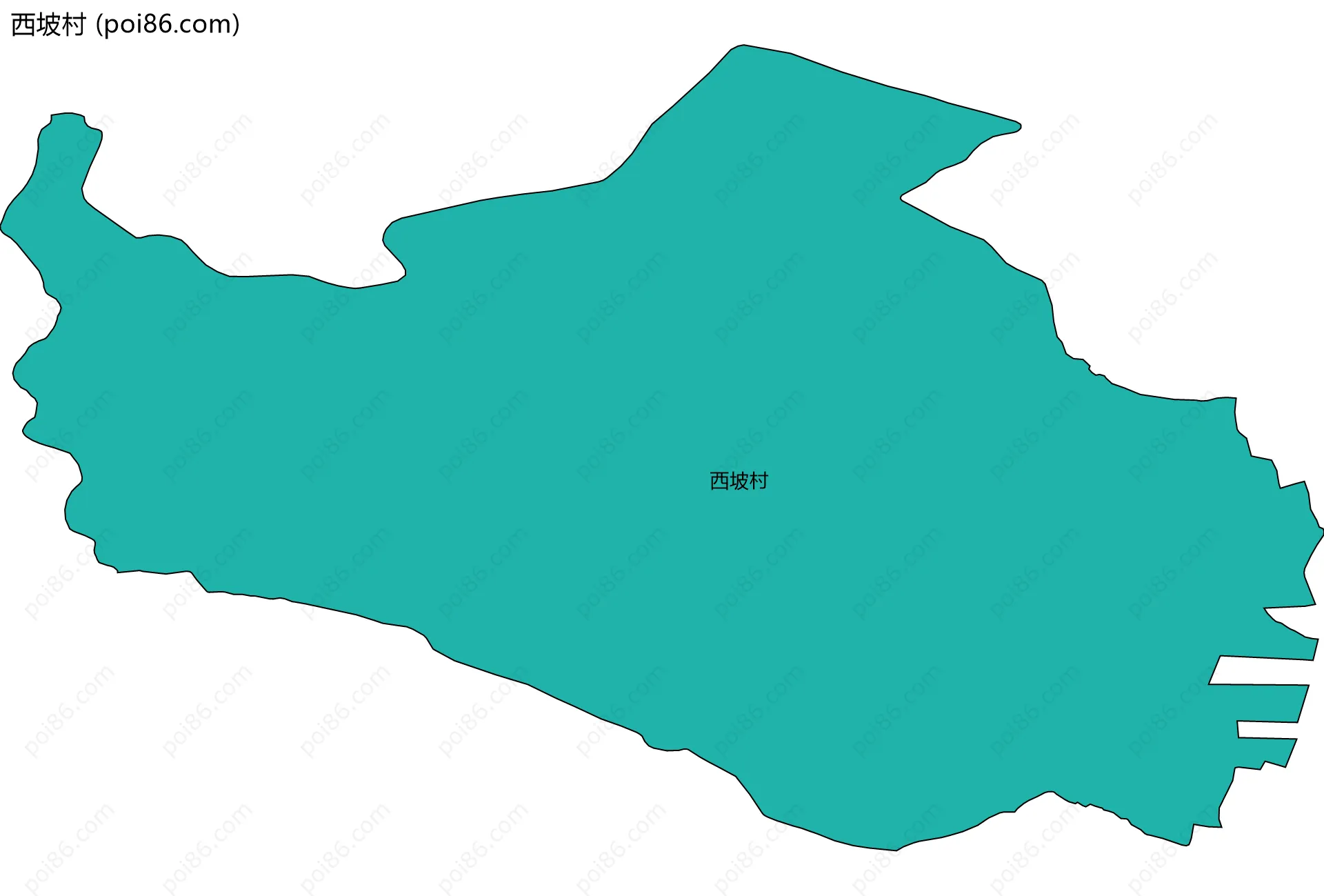 西坡村边界地图