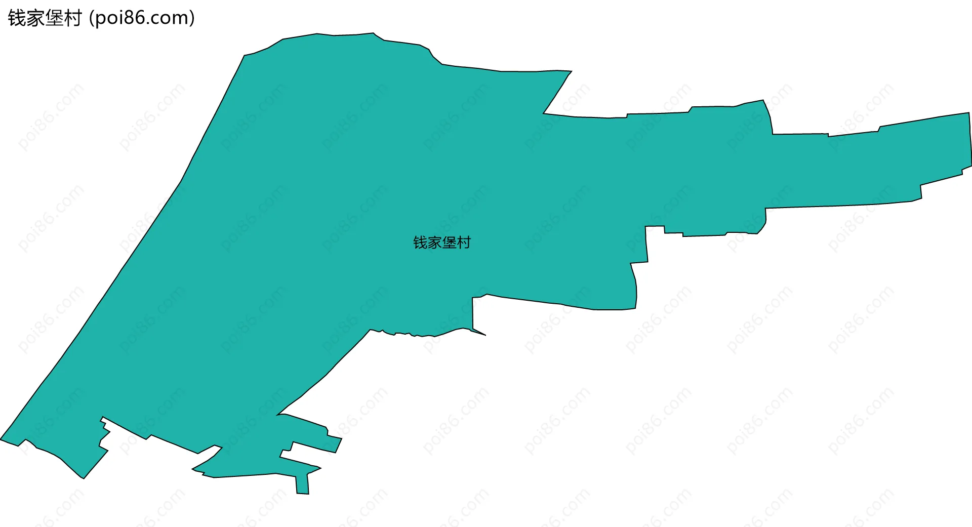 钱家堡村边界地图