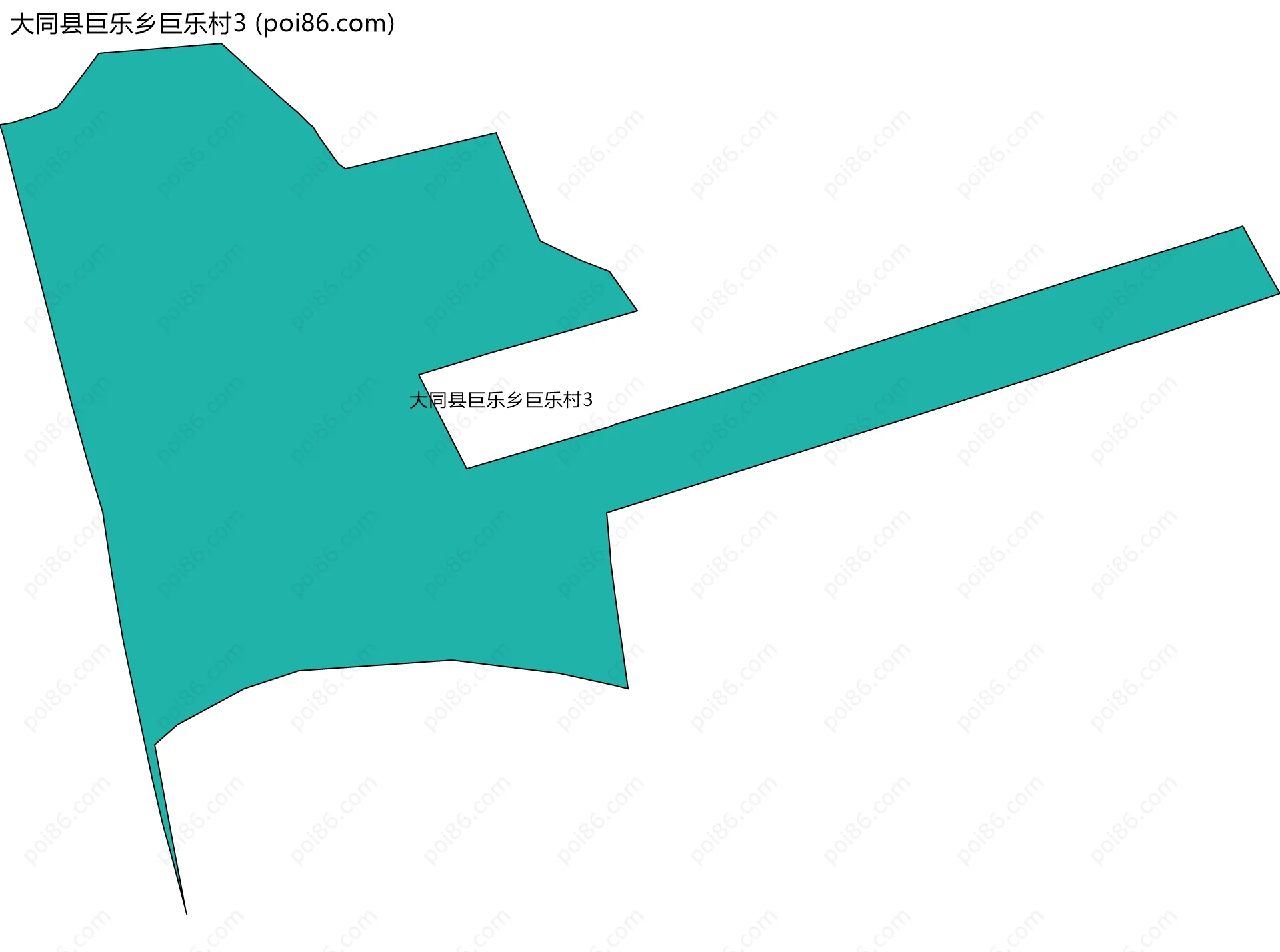 大同县巨乐乡巨乐村3边界地图