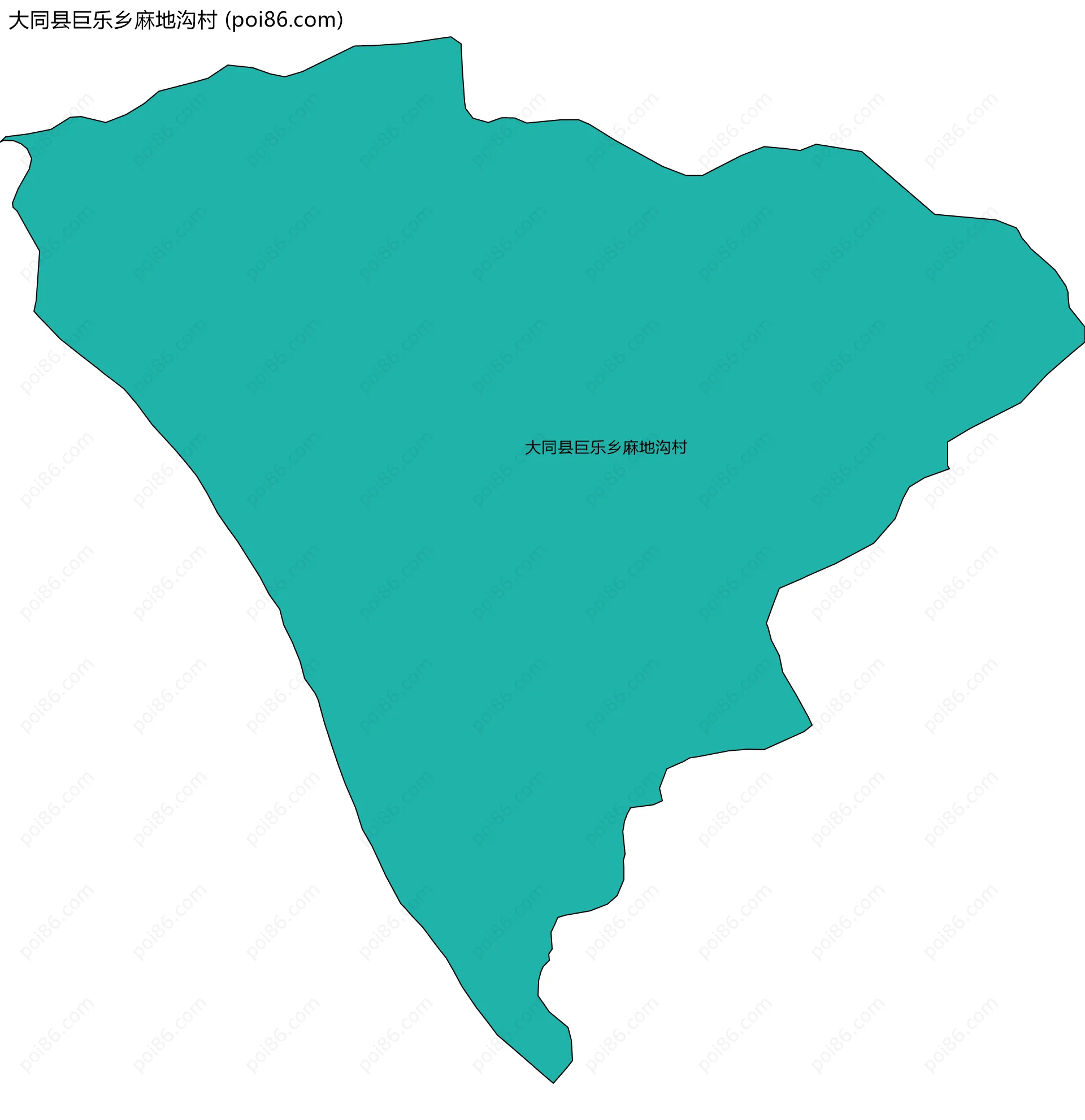 大同县巨乐乡麻地沟村边界地图