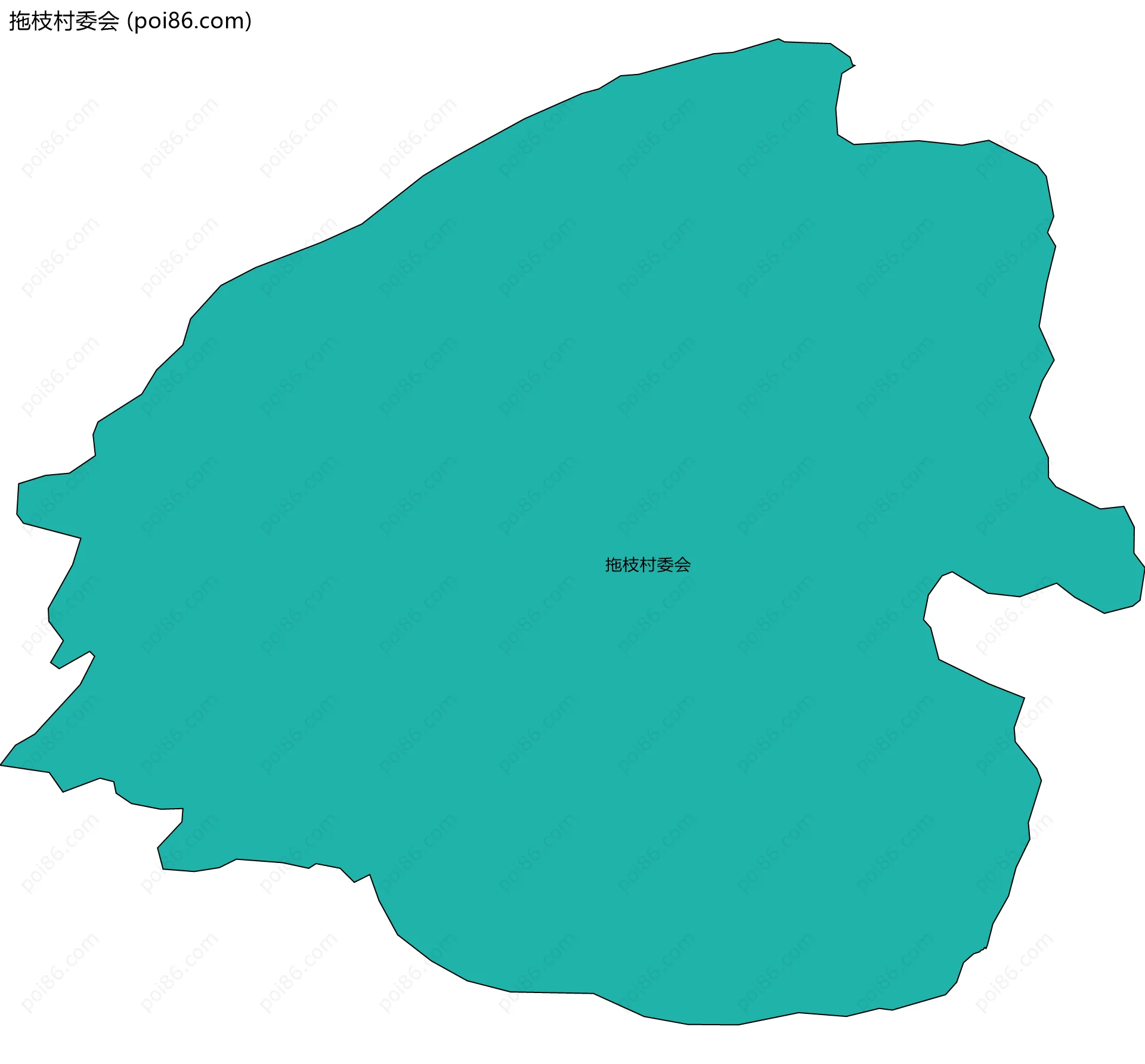 拖枝村委会边界地图