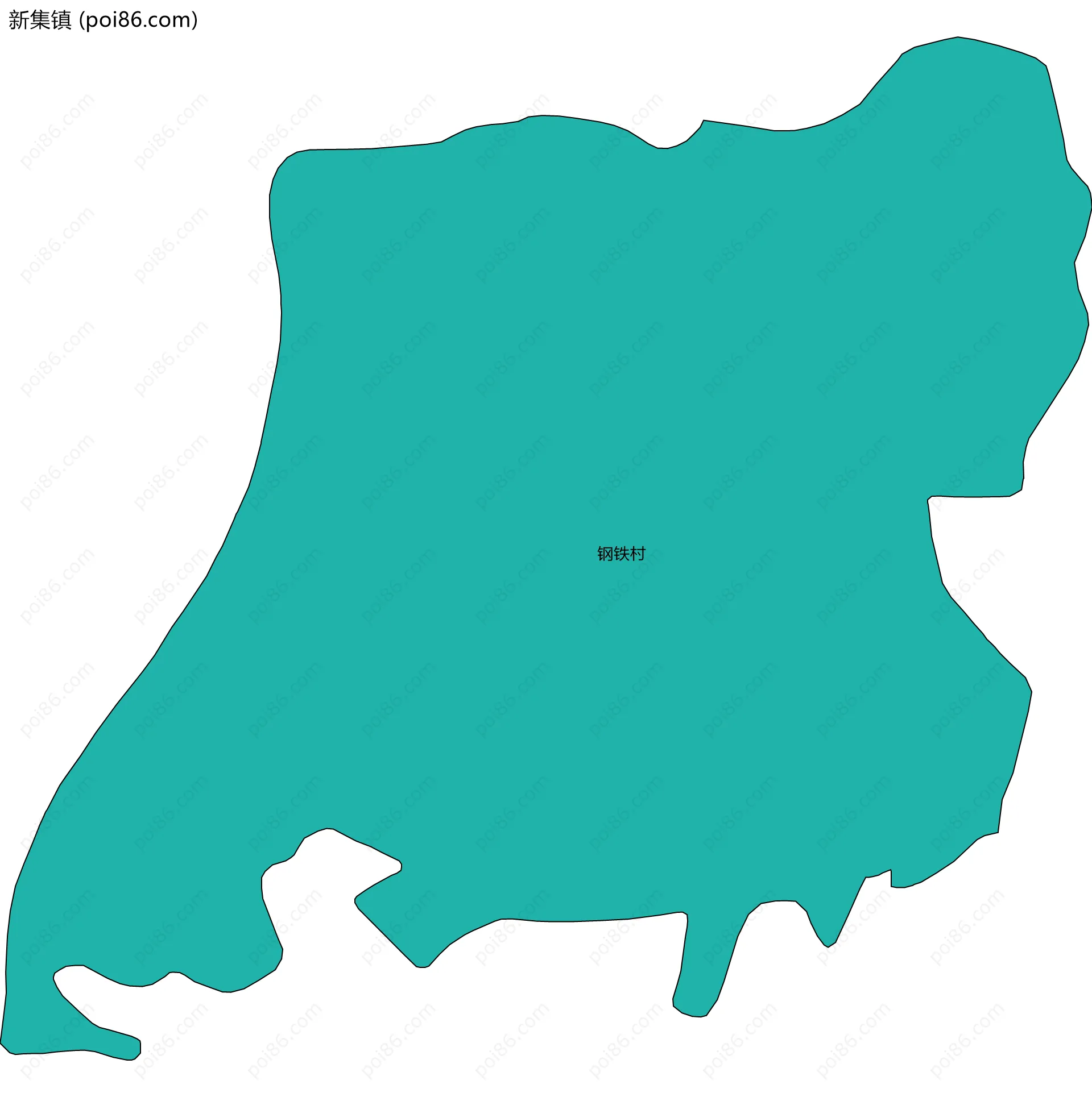 新集镇边界地图(五级行政区划)