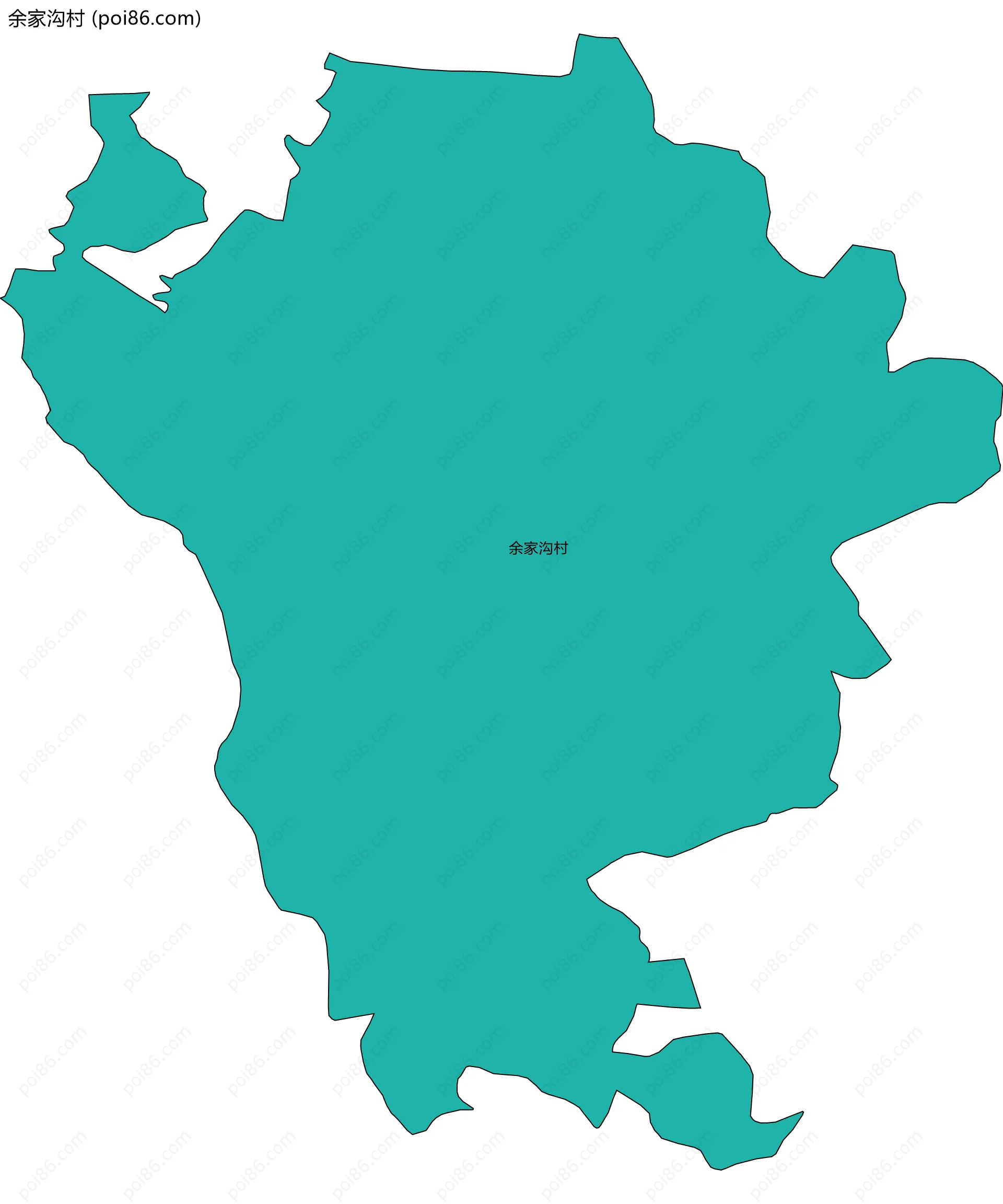 余家沟村边界地图