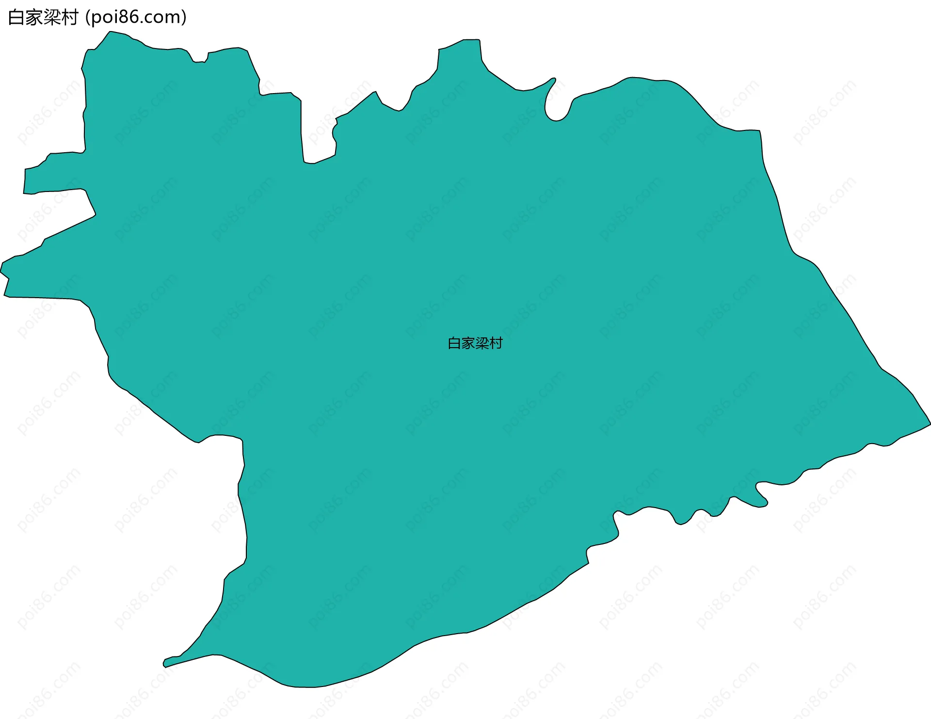 白家梁村边界地图