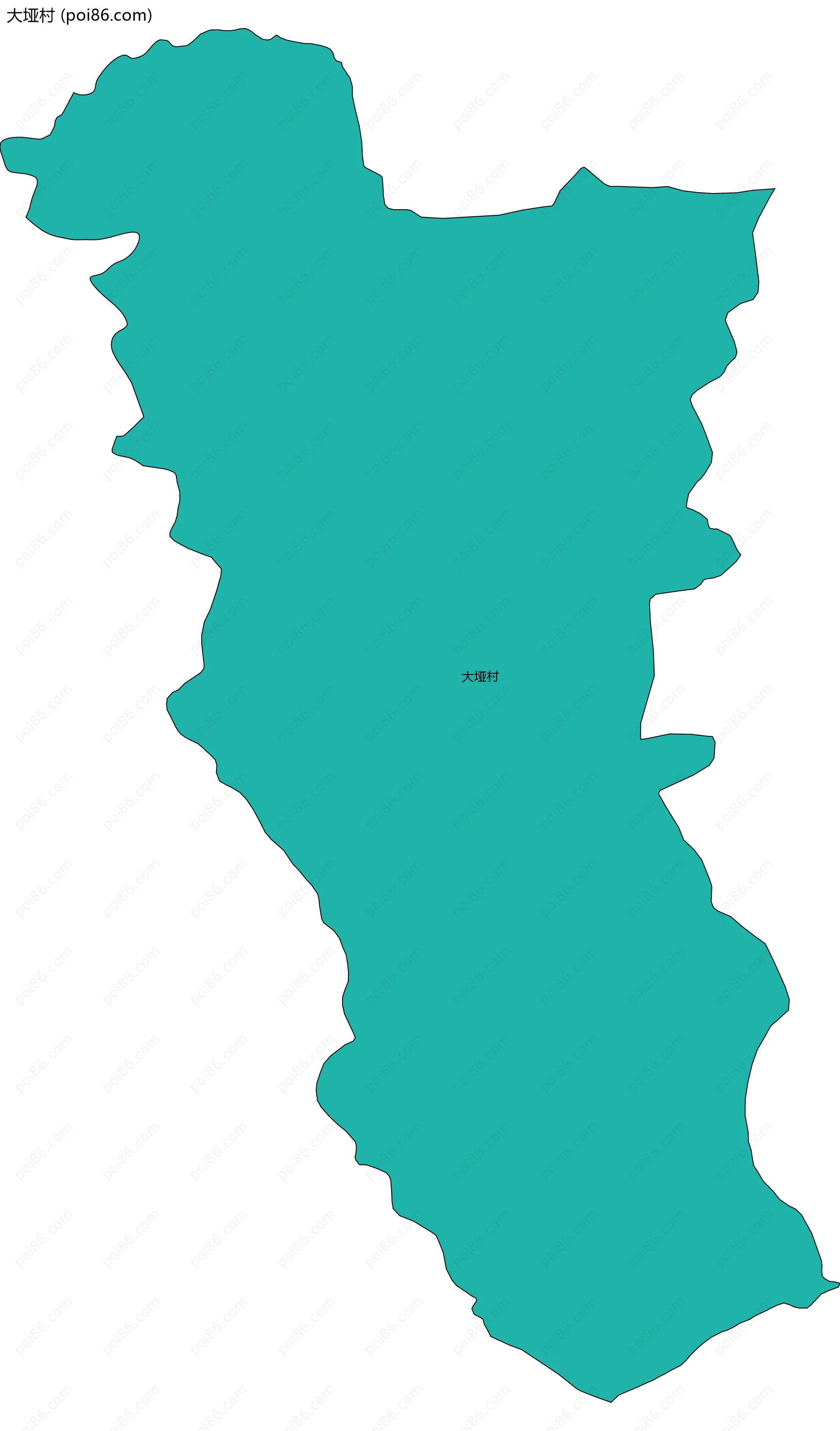 大垭村边界地图