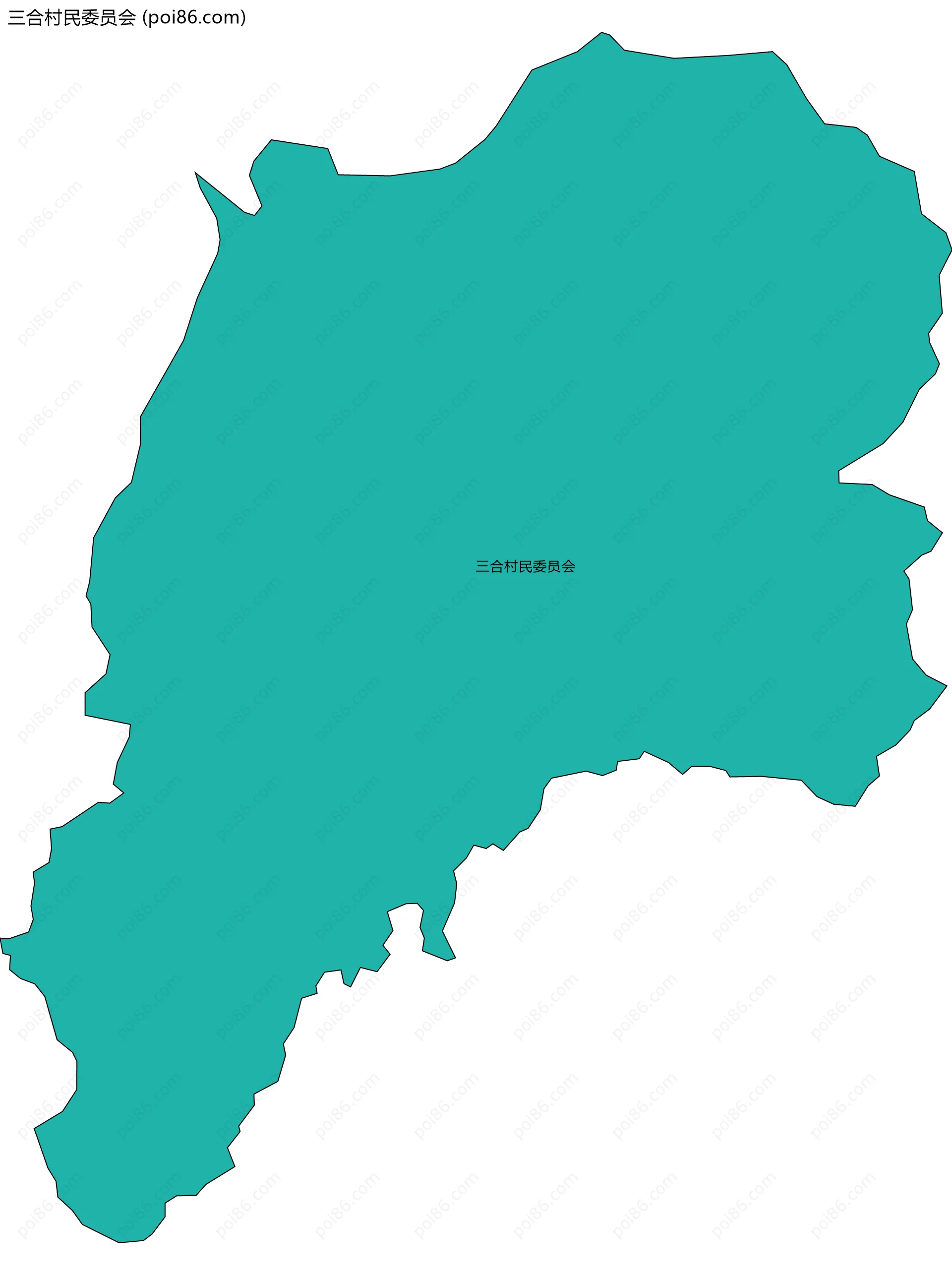 三合村民委员会边界地图