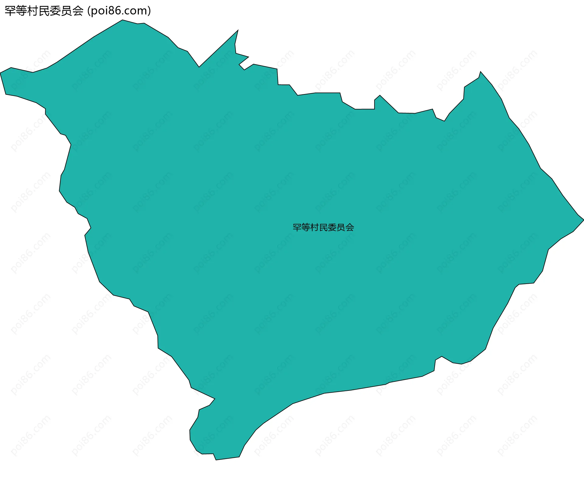 罕等村民委员会边界地图