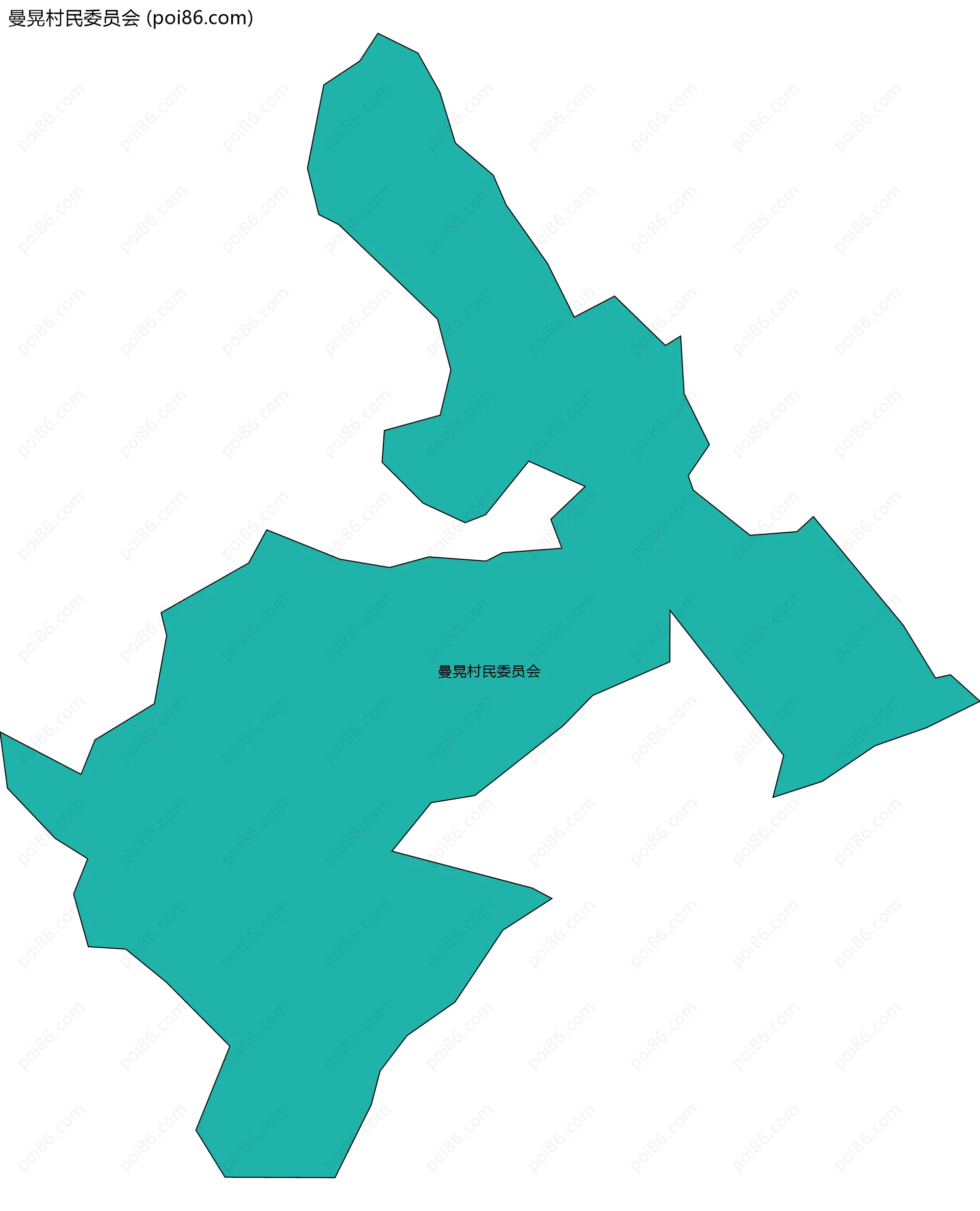 曼晃村民委员会边界地图