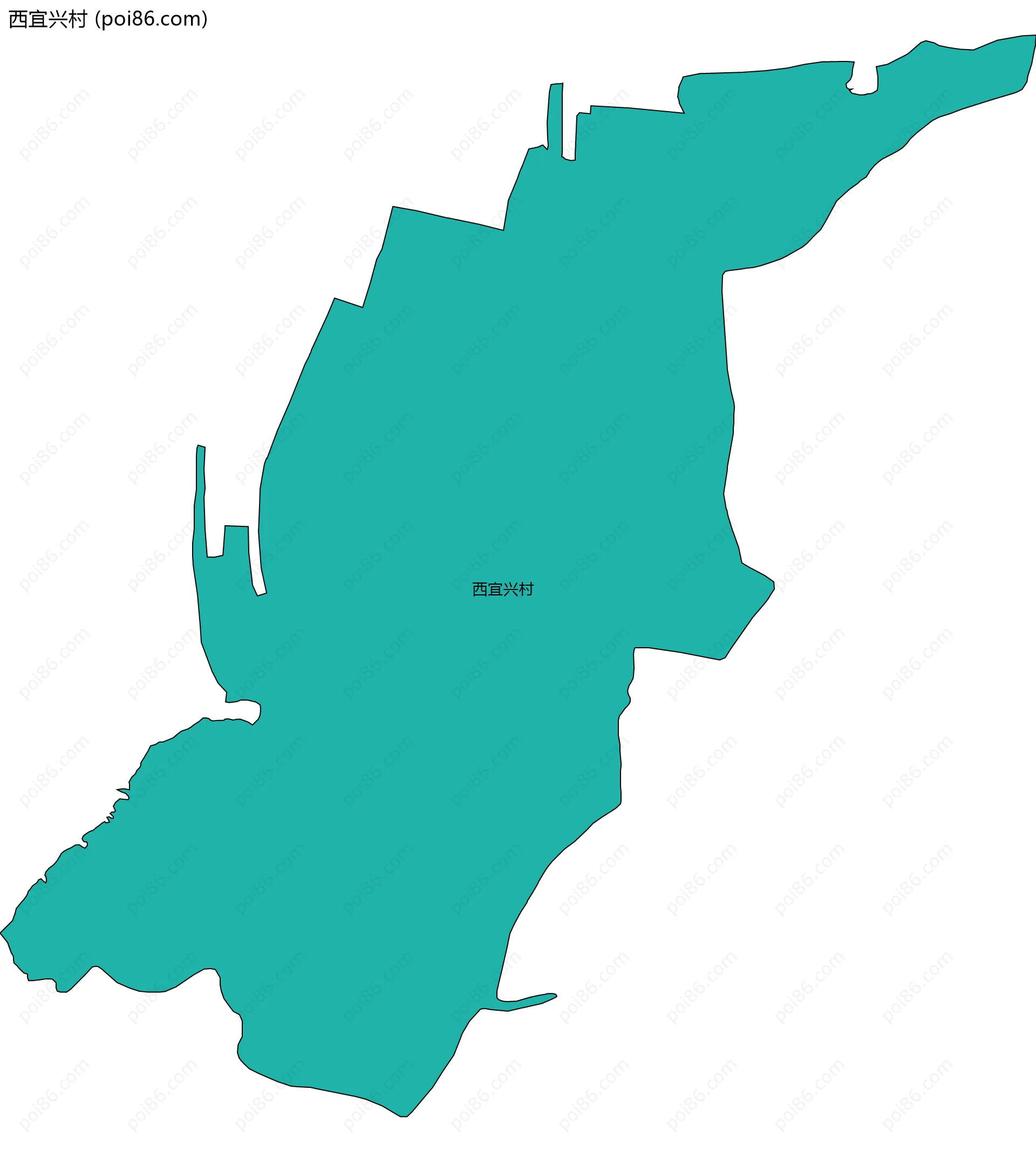 西宜兴村边界地图