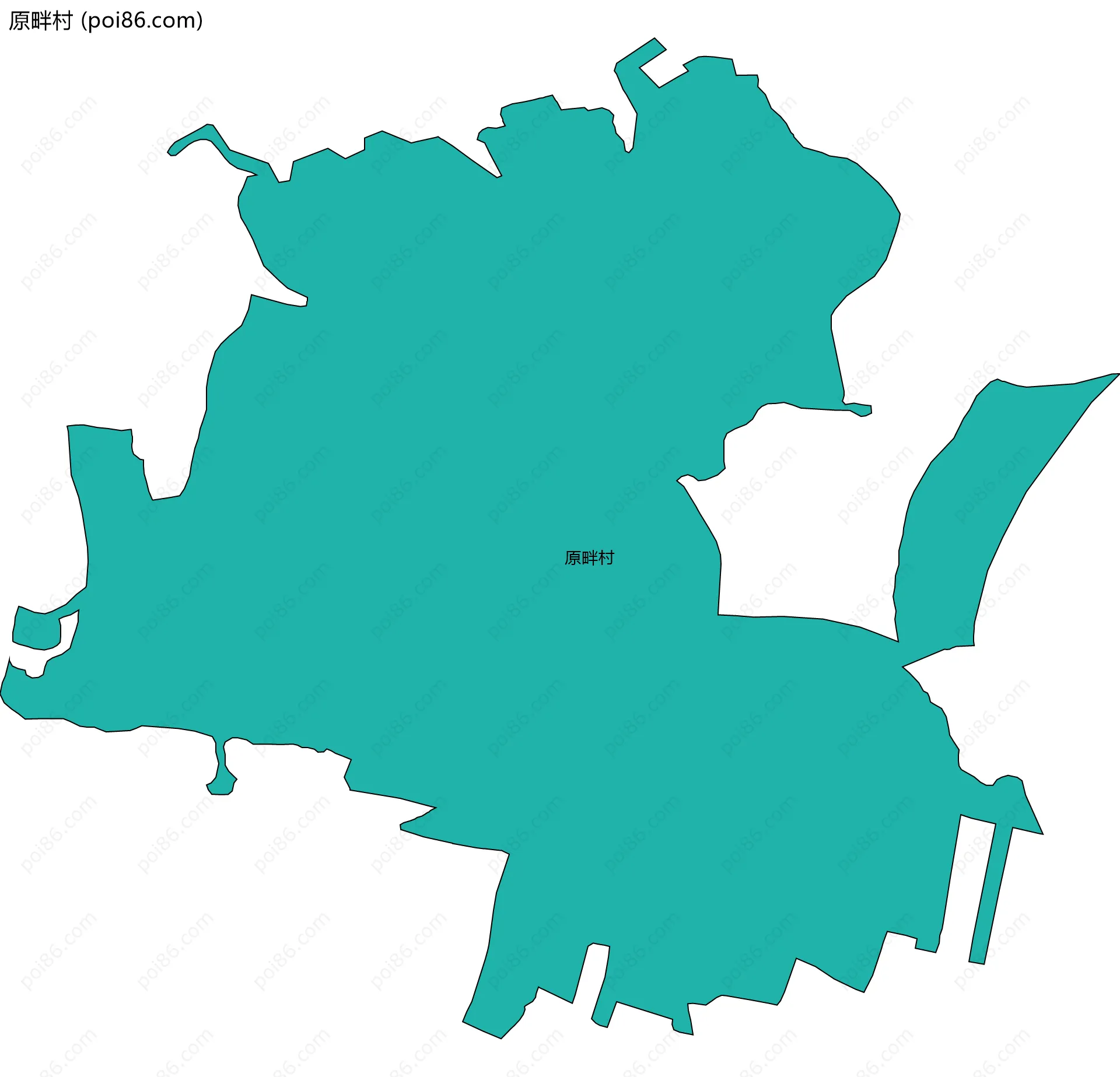 原畔村边界地图