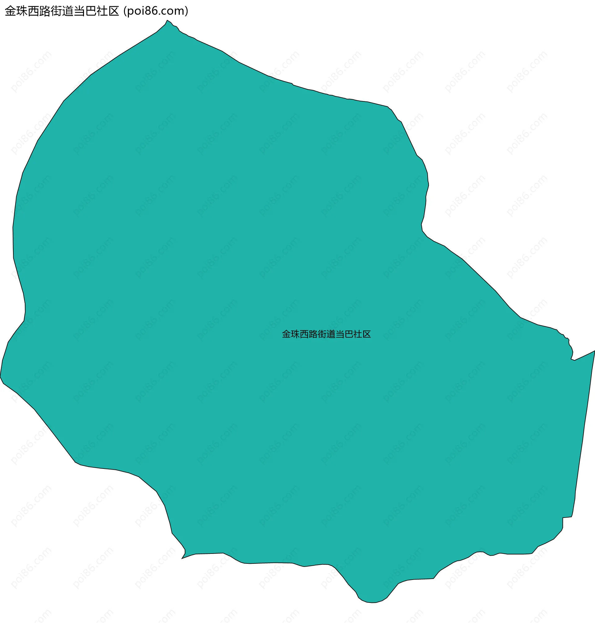 金珠西路街道当巴社区边界地图