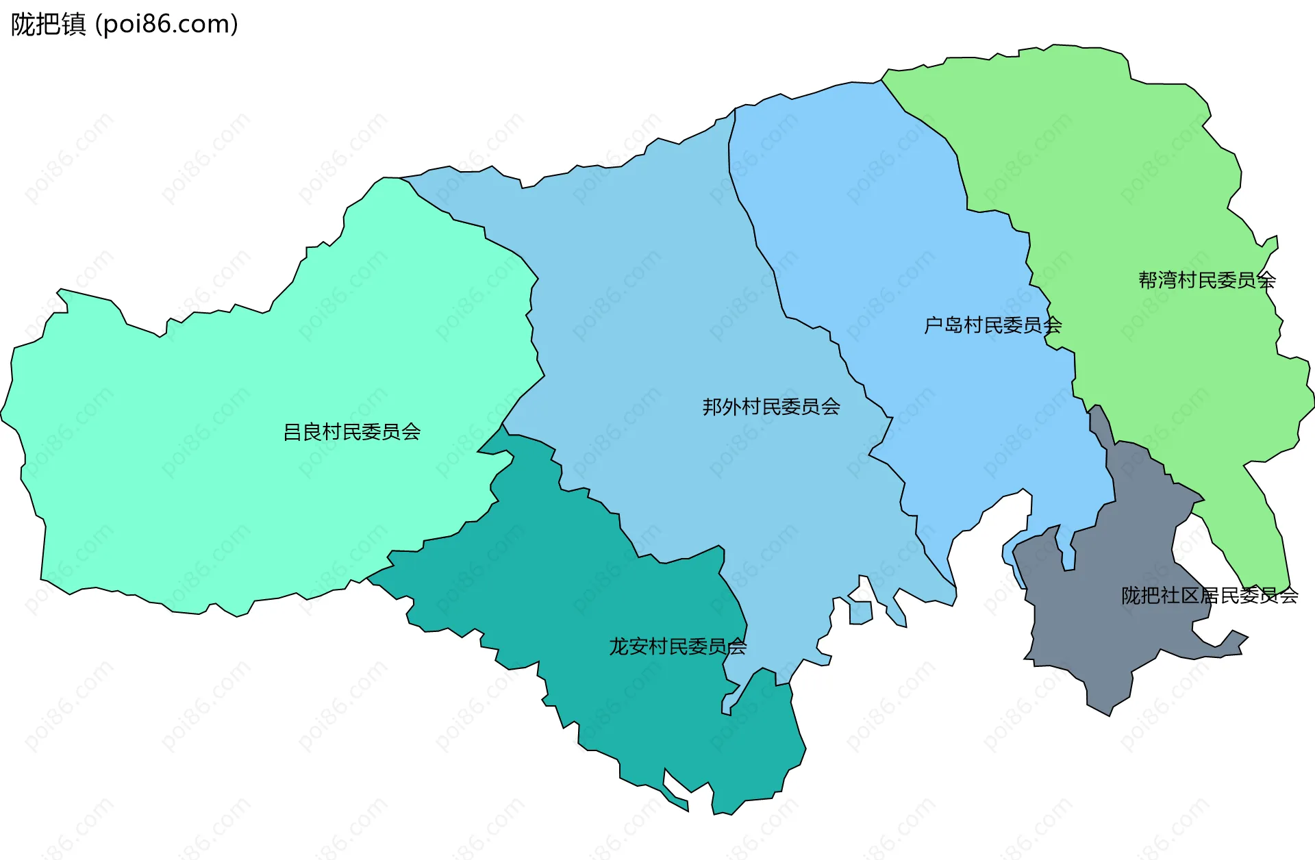陇把镇边界地图(五级行政区划)