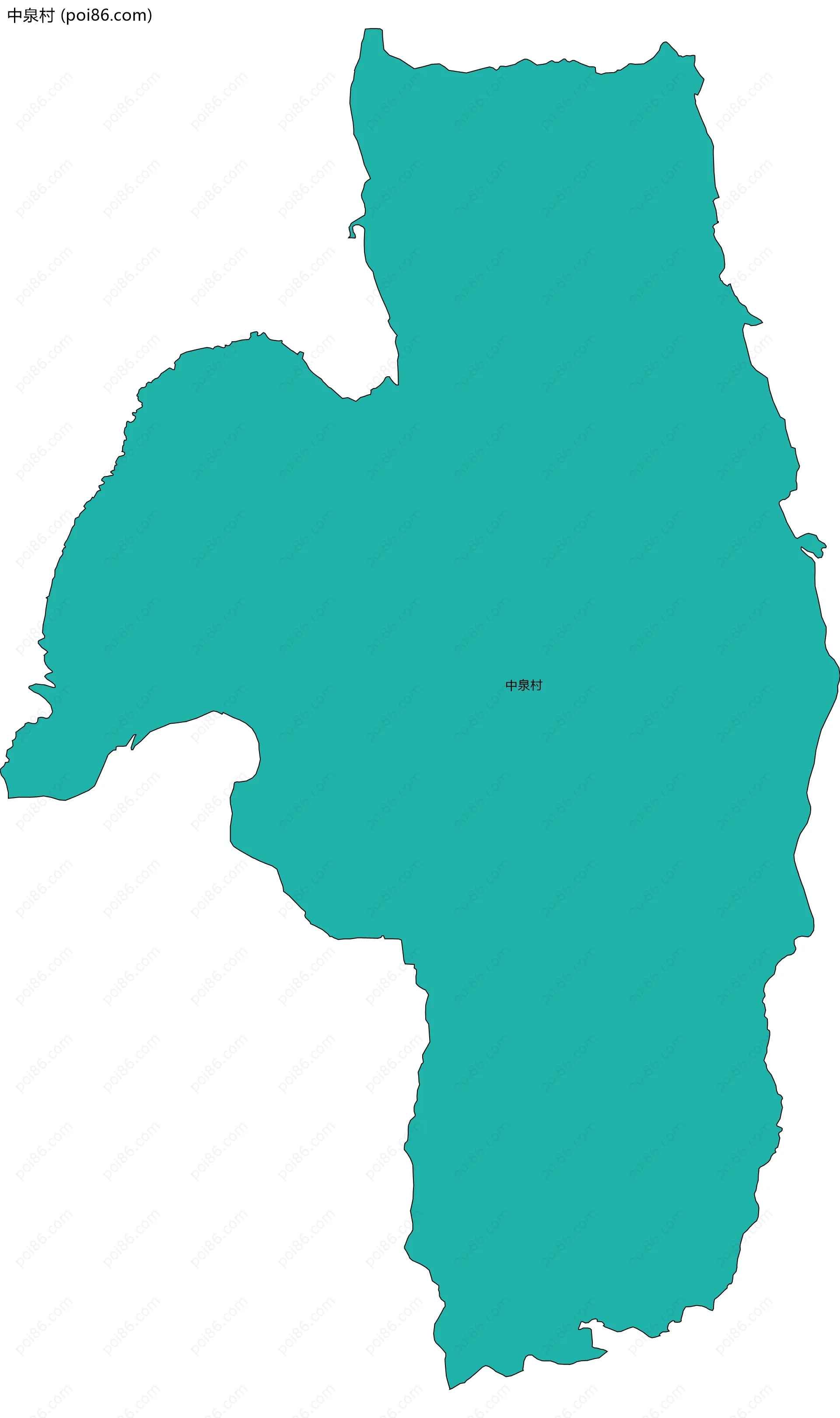 中泉村边界地图