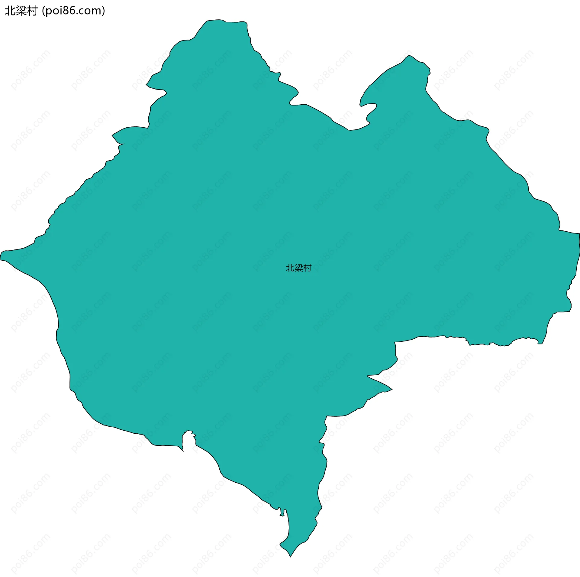 北梁村边界地图