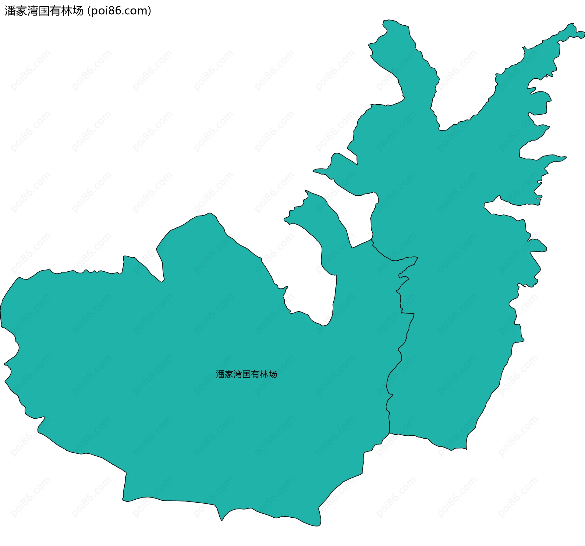 潘家湾国有林场边界地图(五级行政区划)