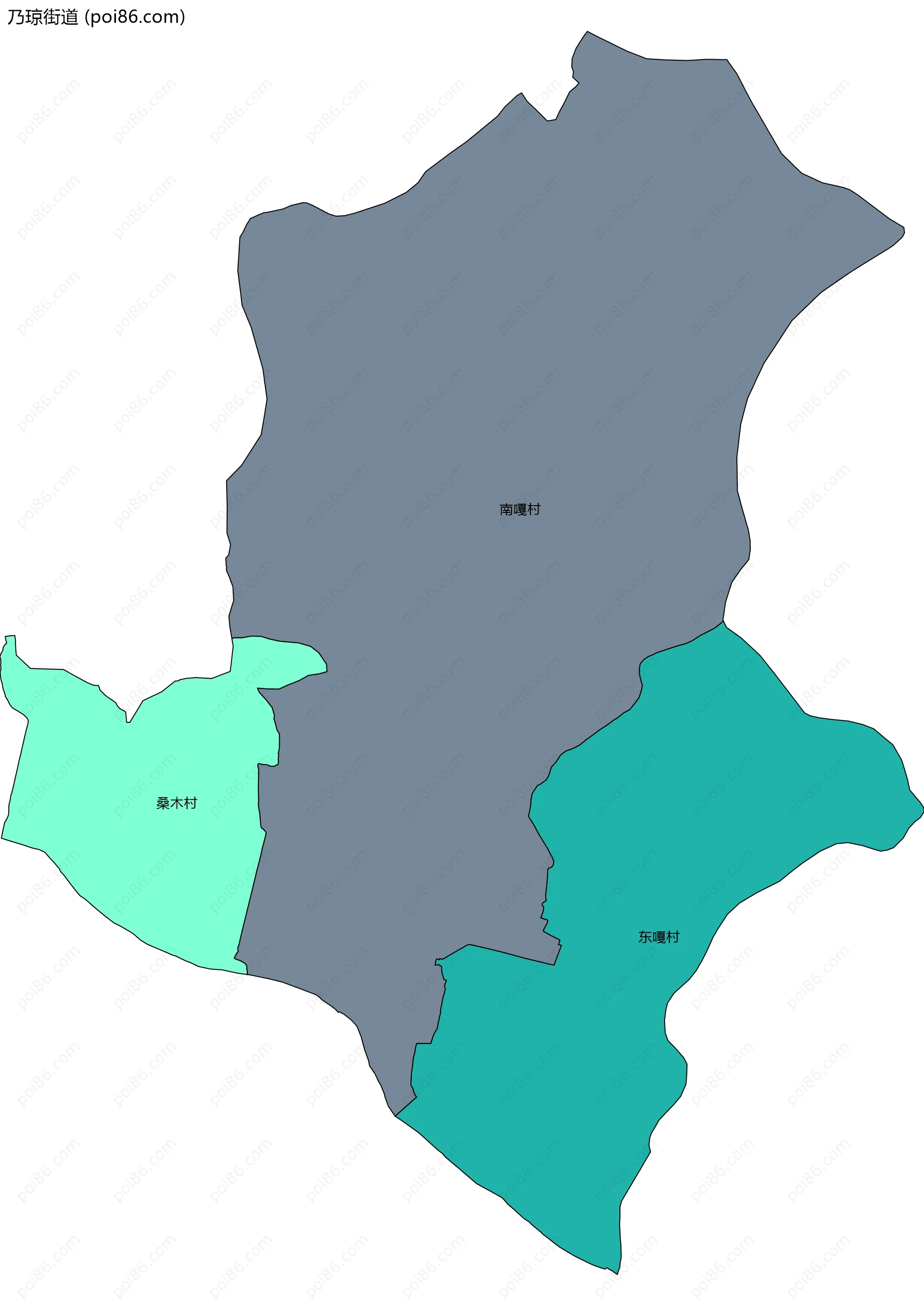 乃琼街道边界地图(五级行政区划)