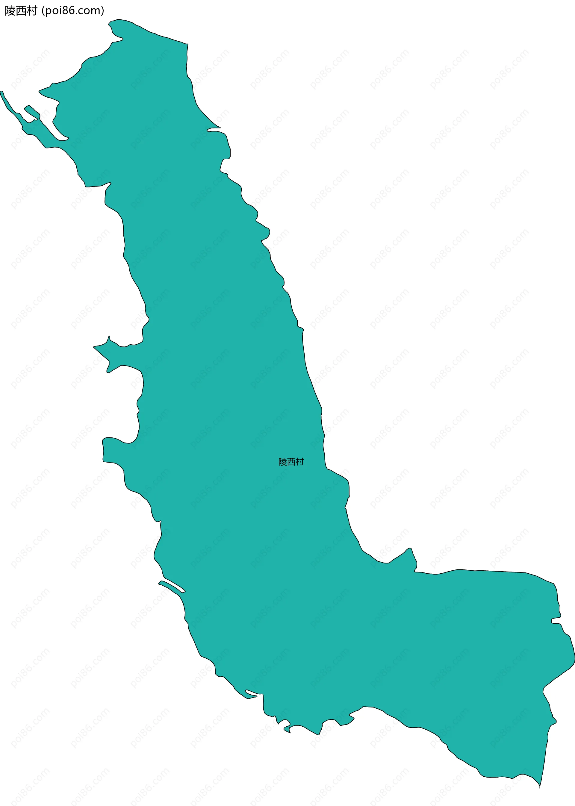 陵西村边界地图