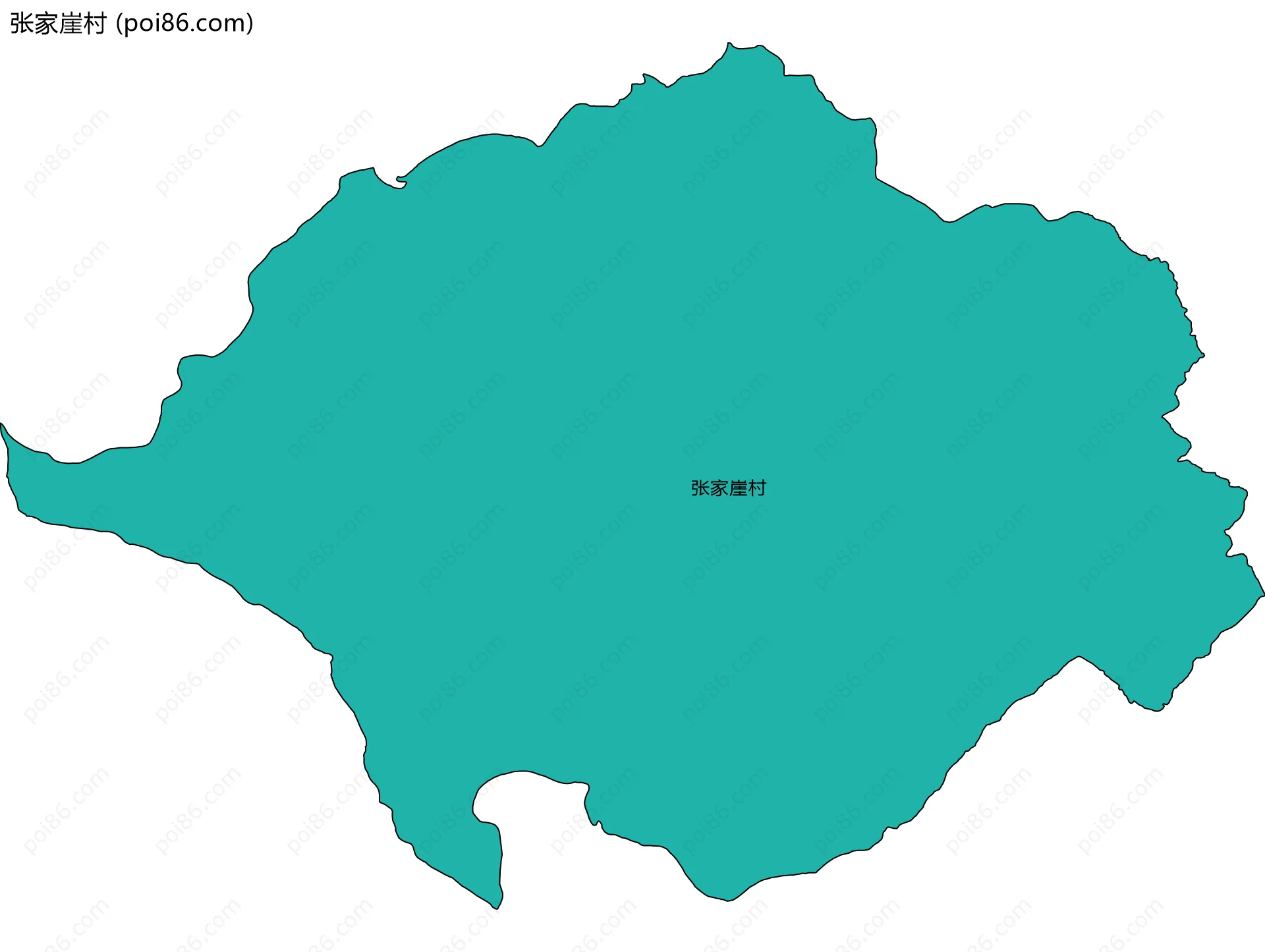 张家崖村边界地图