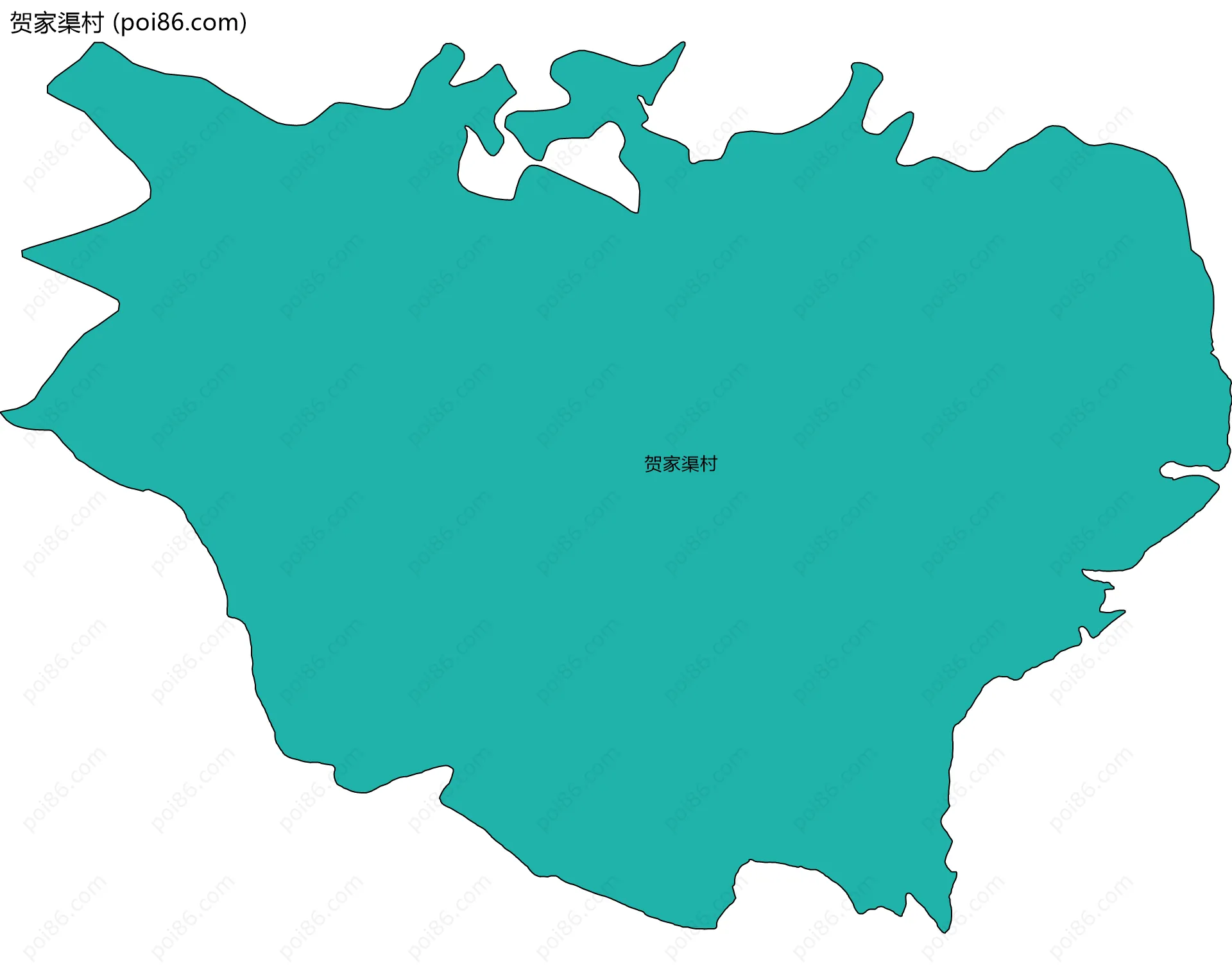 贺家渠村边界地图