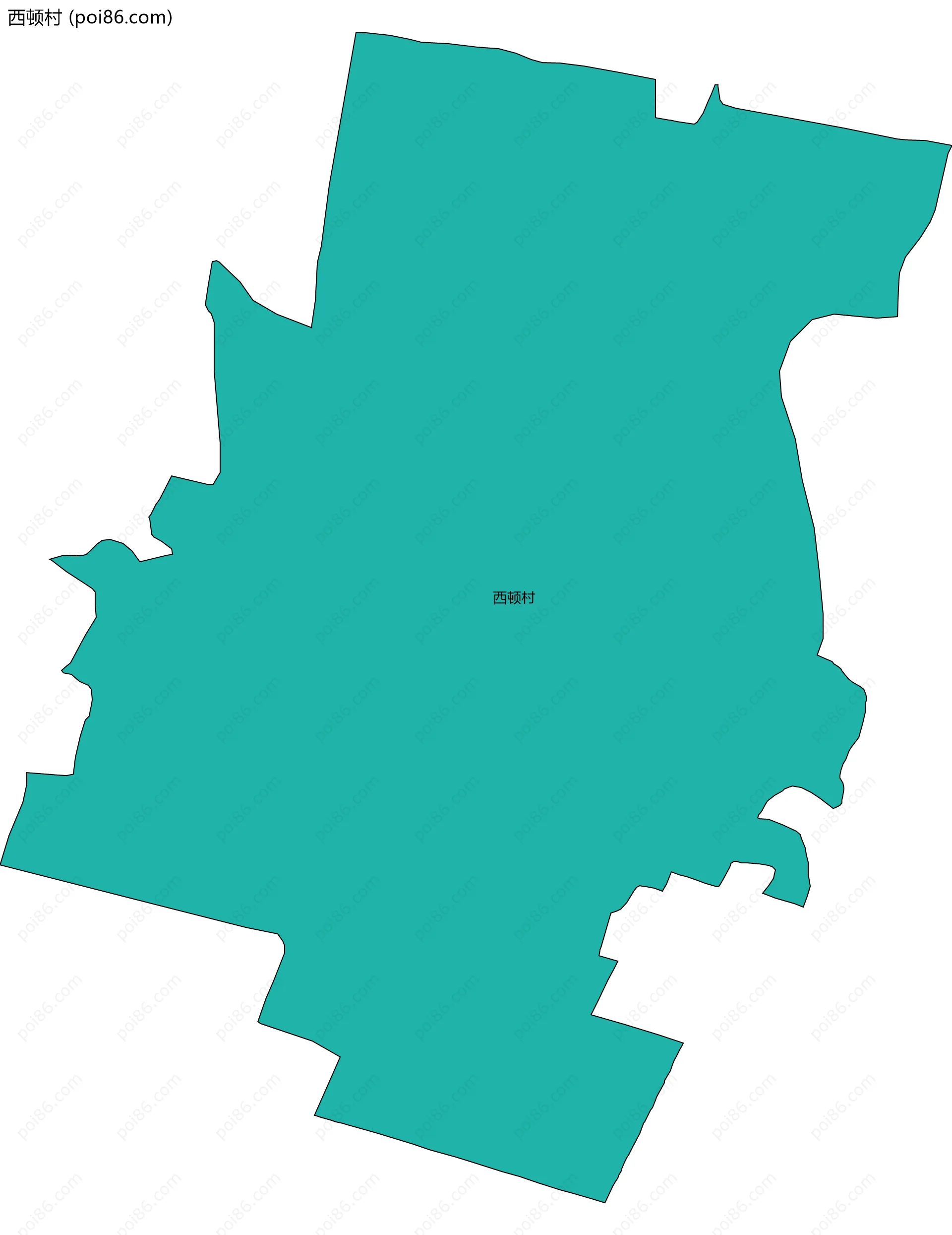 西顿村边界地图