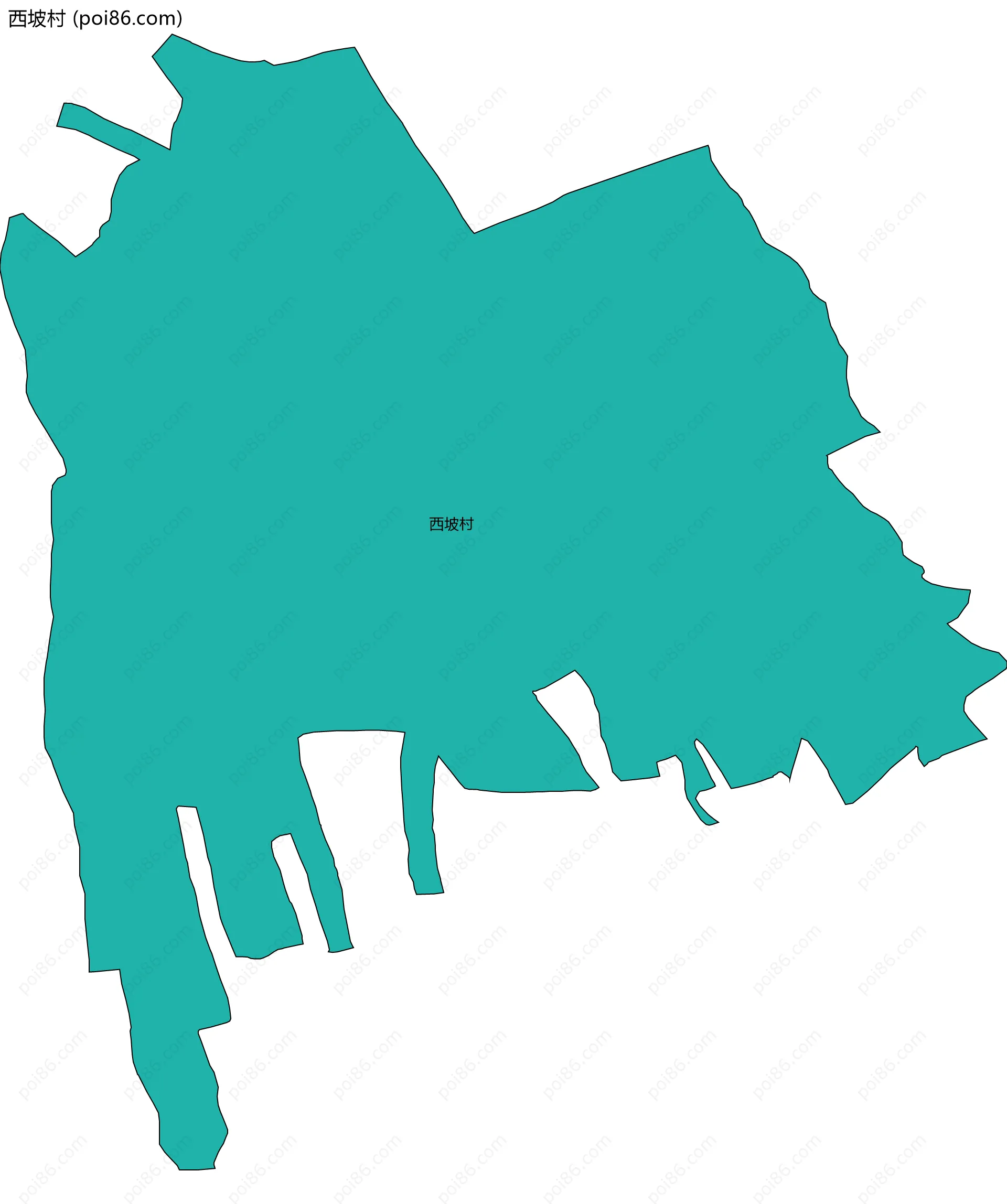 西坡村边界地图