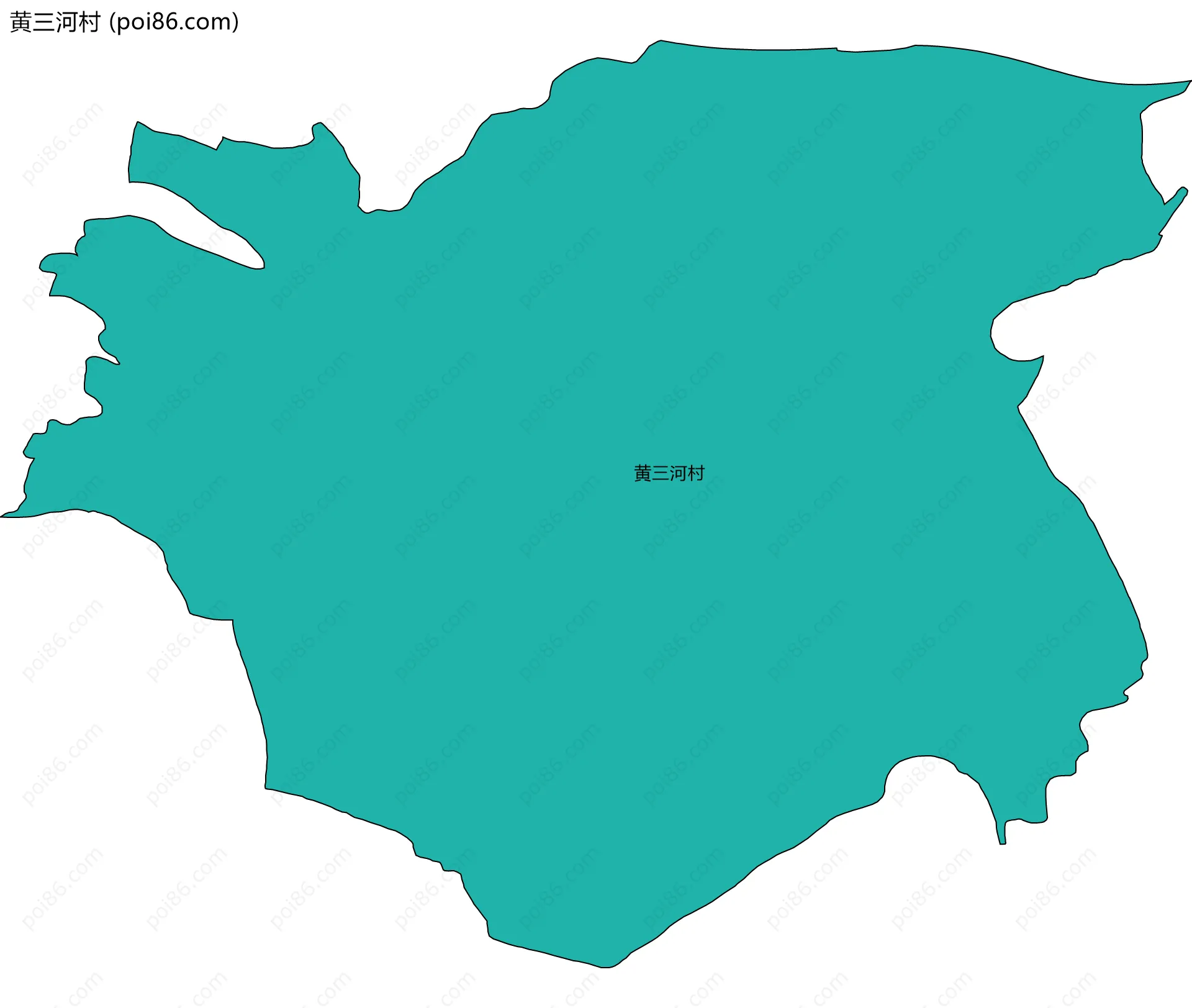 黄三河村边界地图