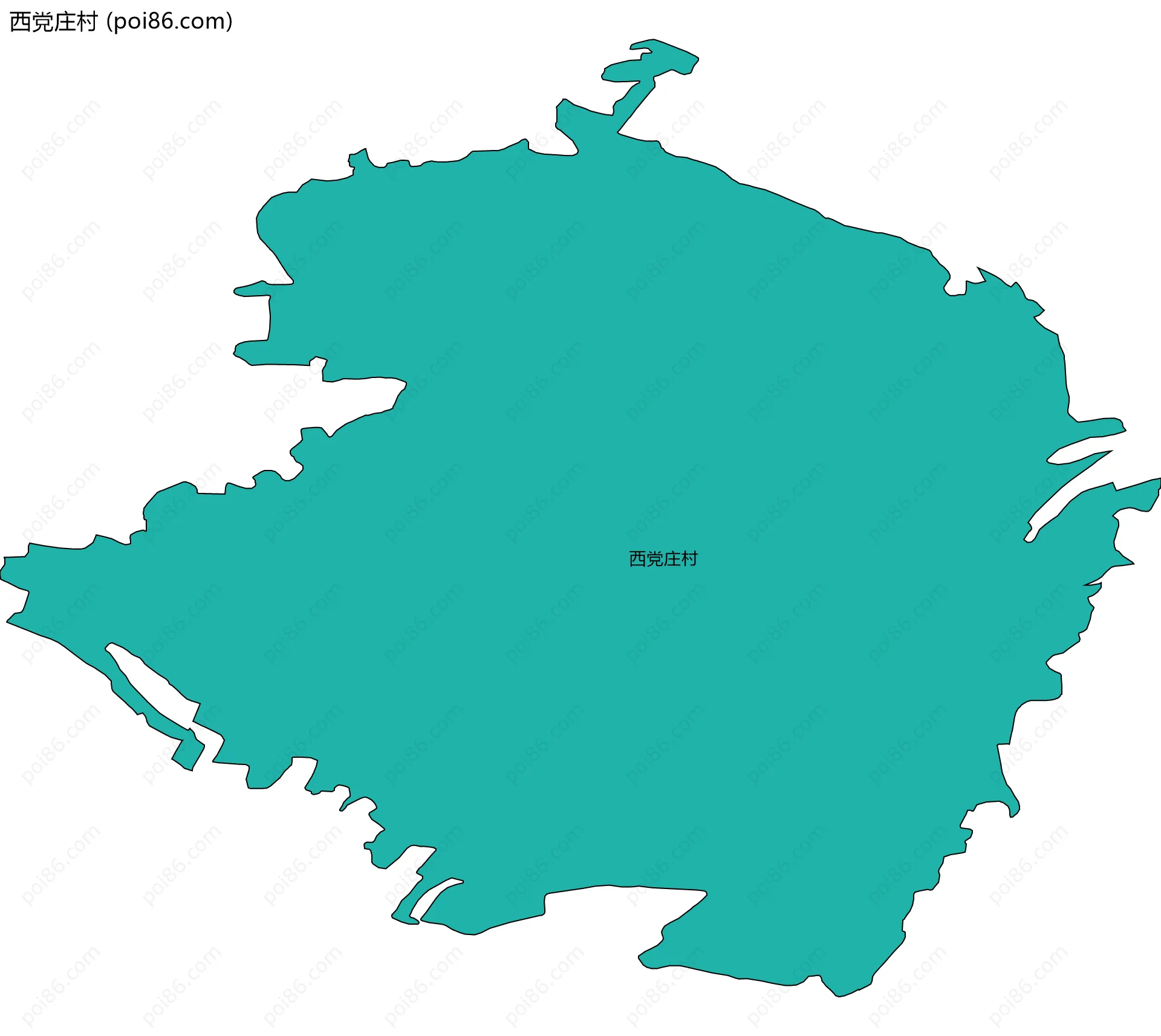 西党庄村边界地图