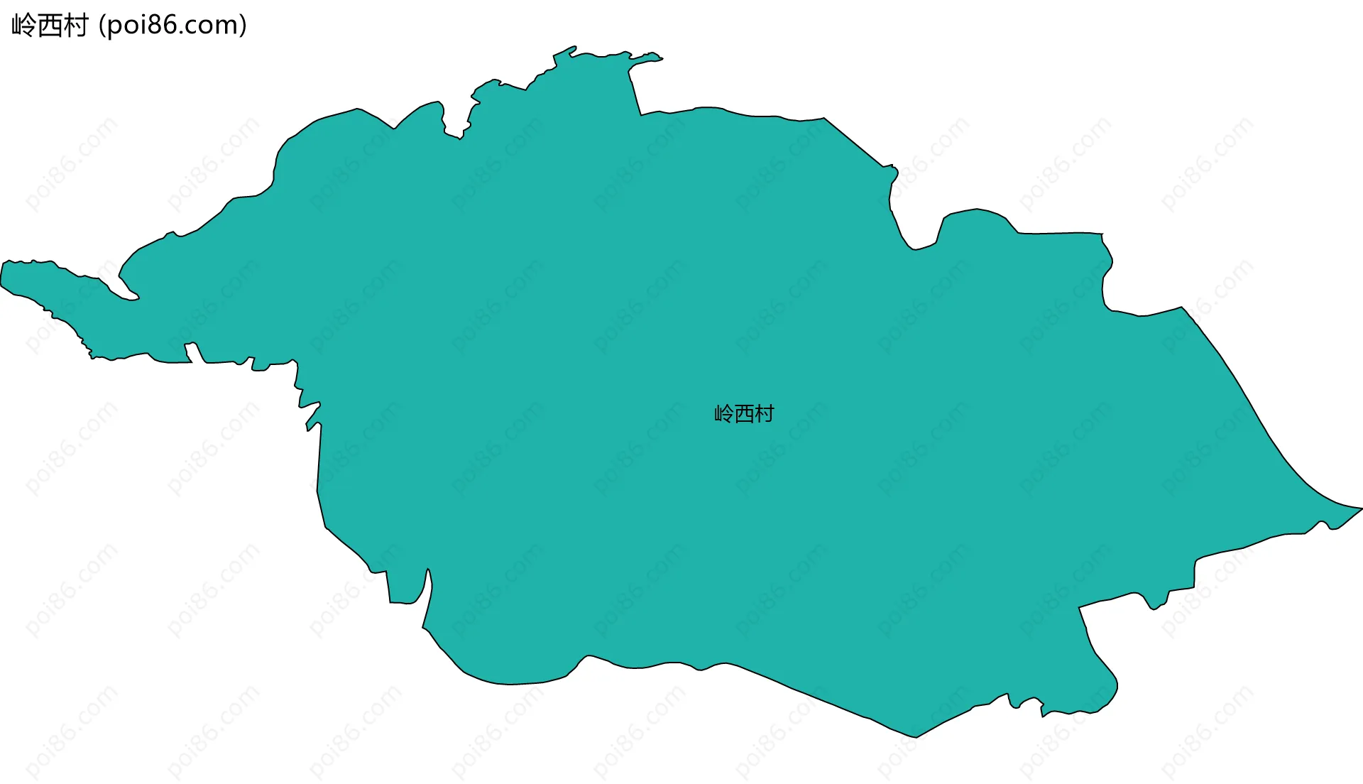 岭西村边界地图