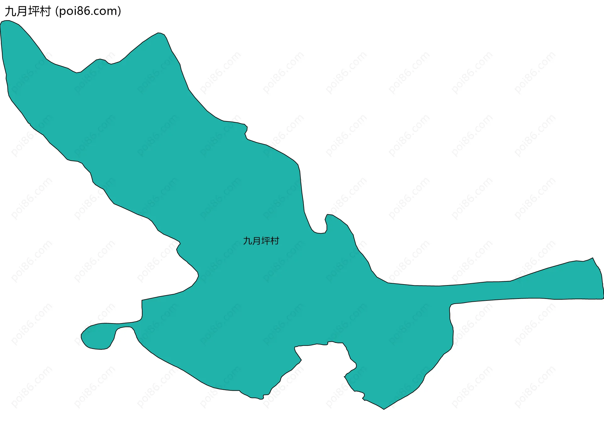 九月坪村边界地图