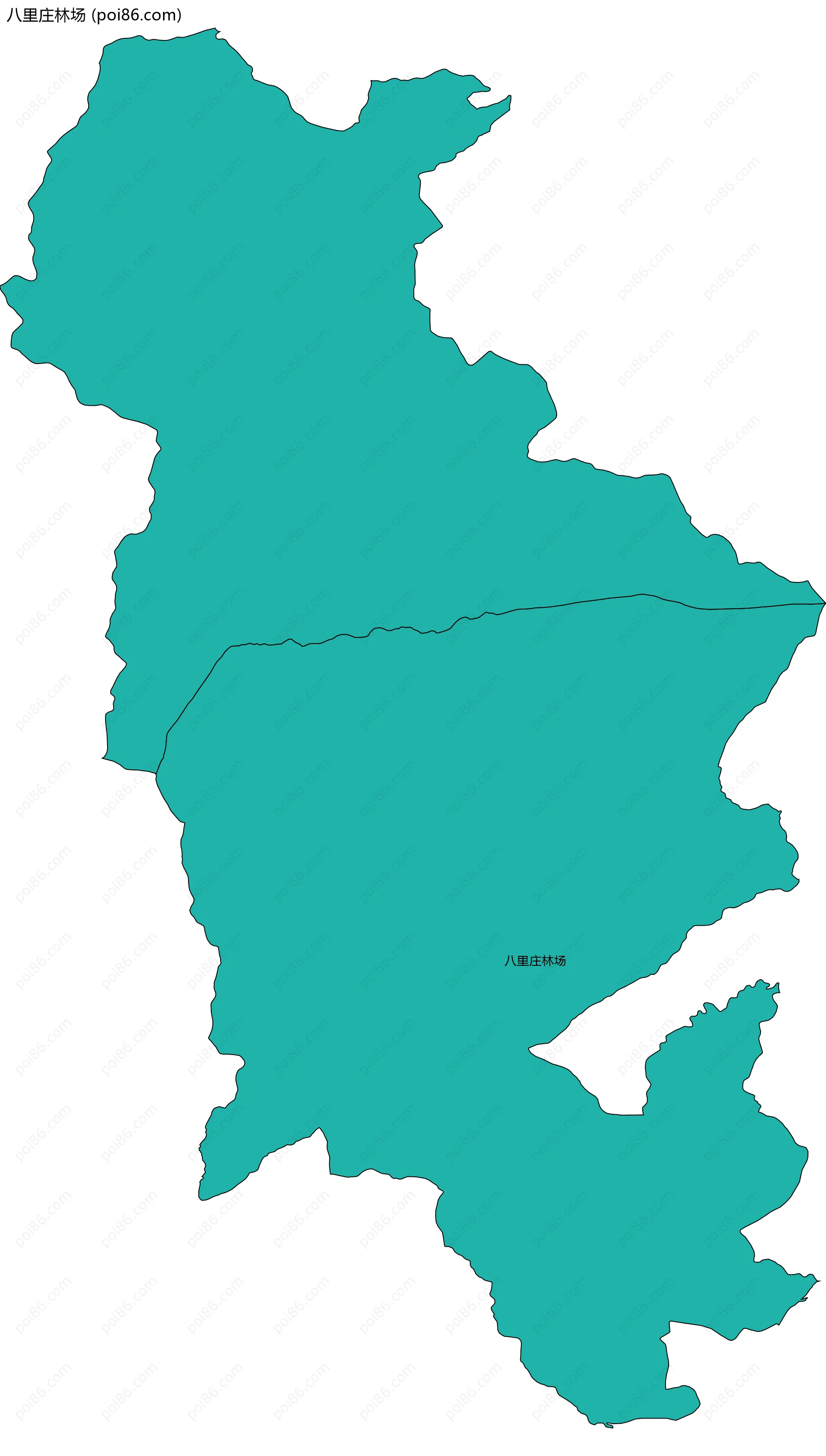 八里庄林场边界地图(五级行政区划)