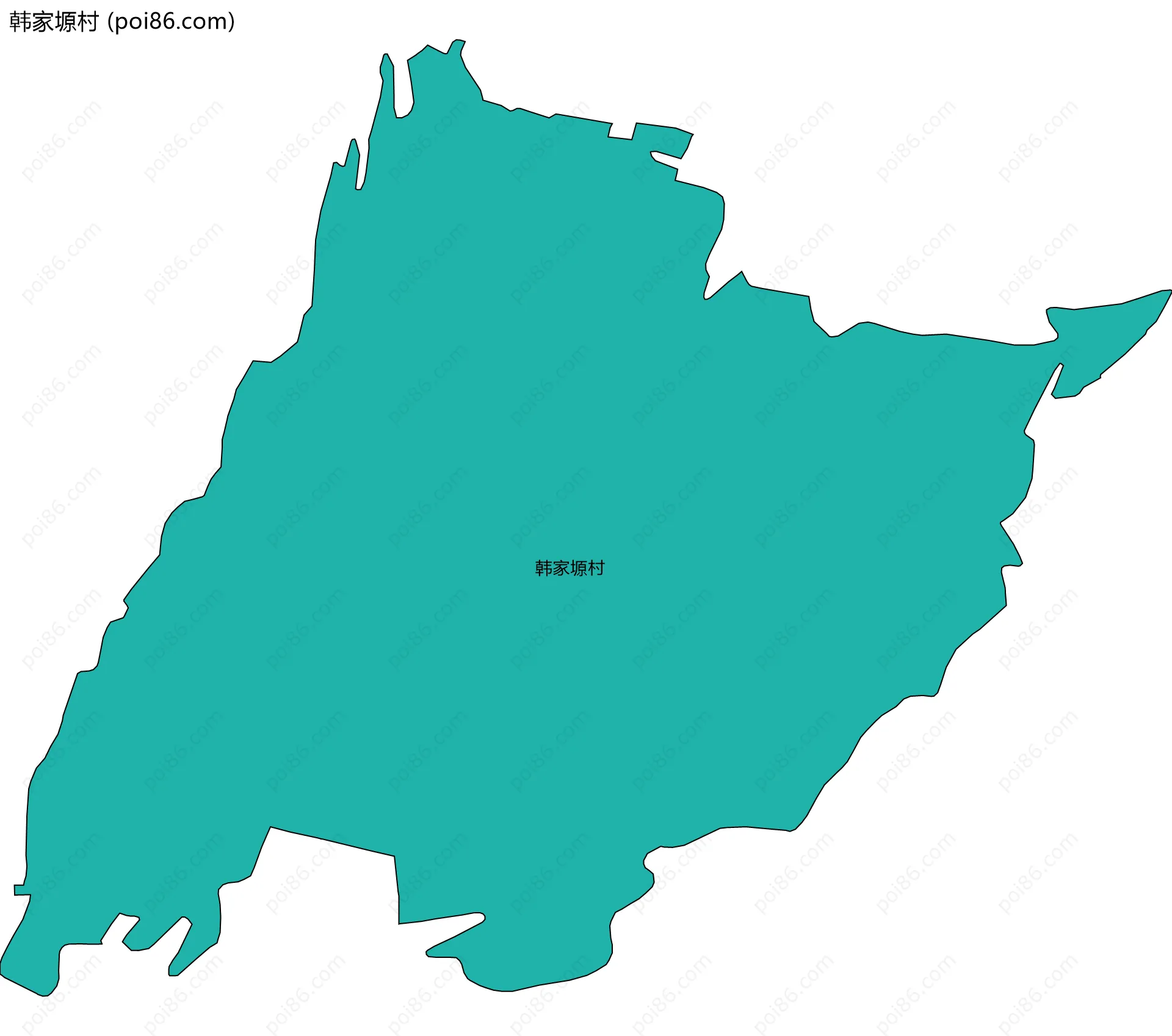 韩家塬村边界地图