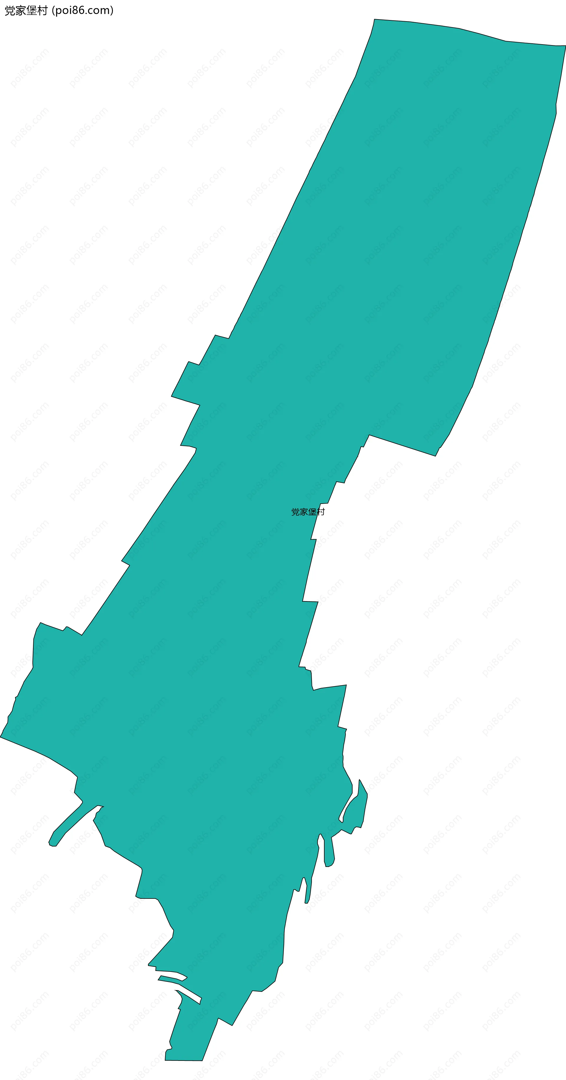 党家堡村边界地图