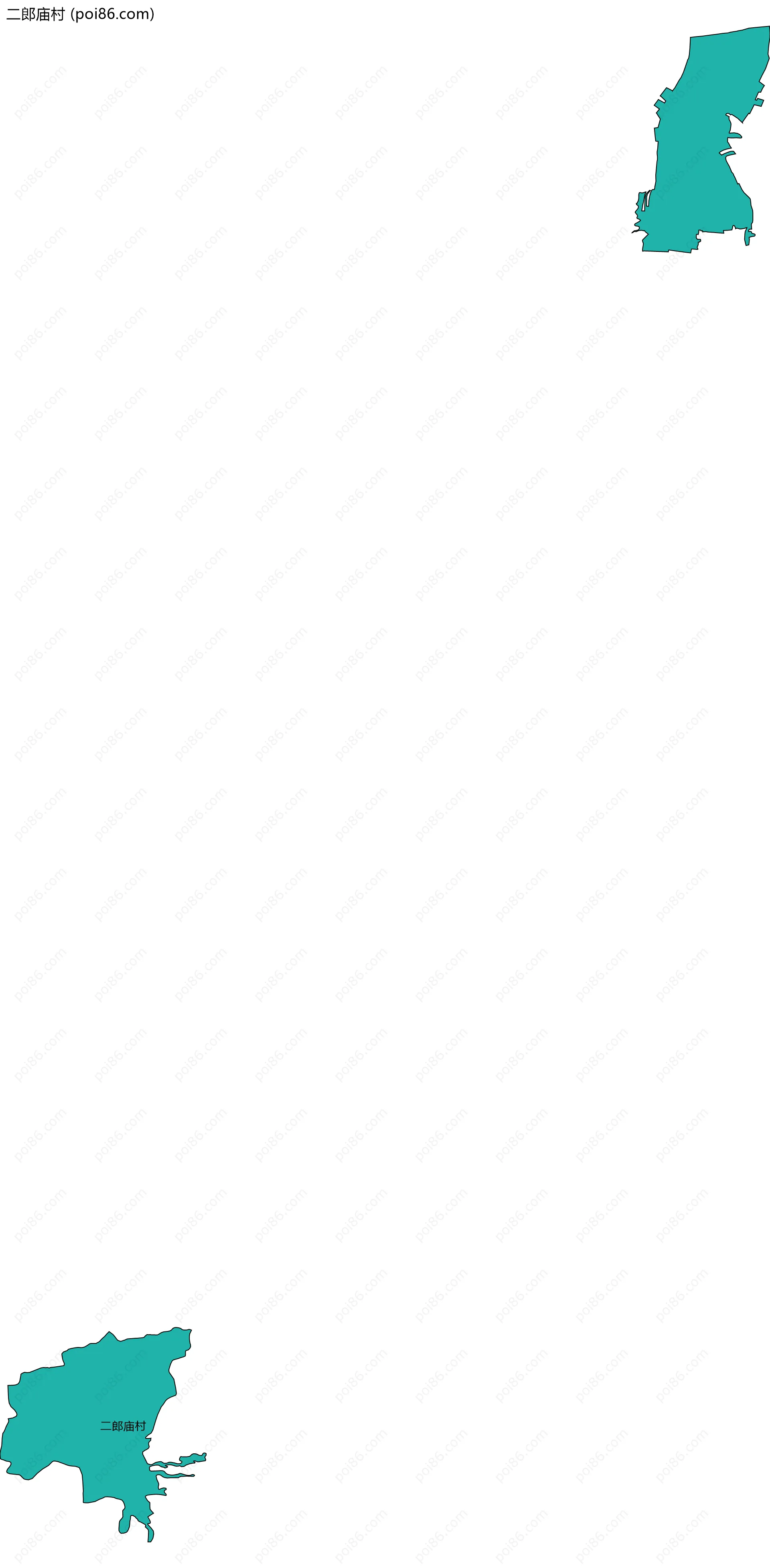 二郎庙村边界地图