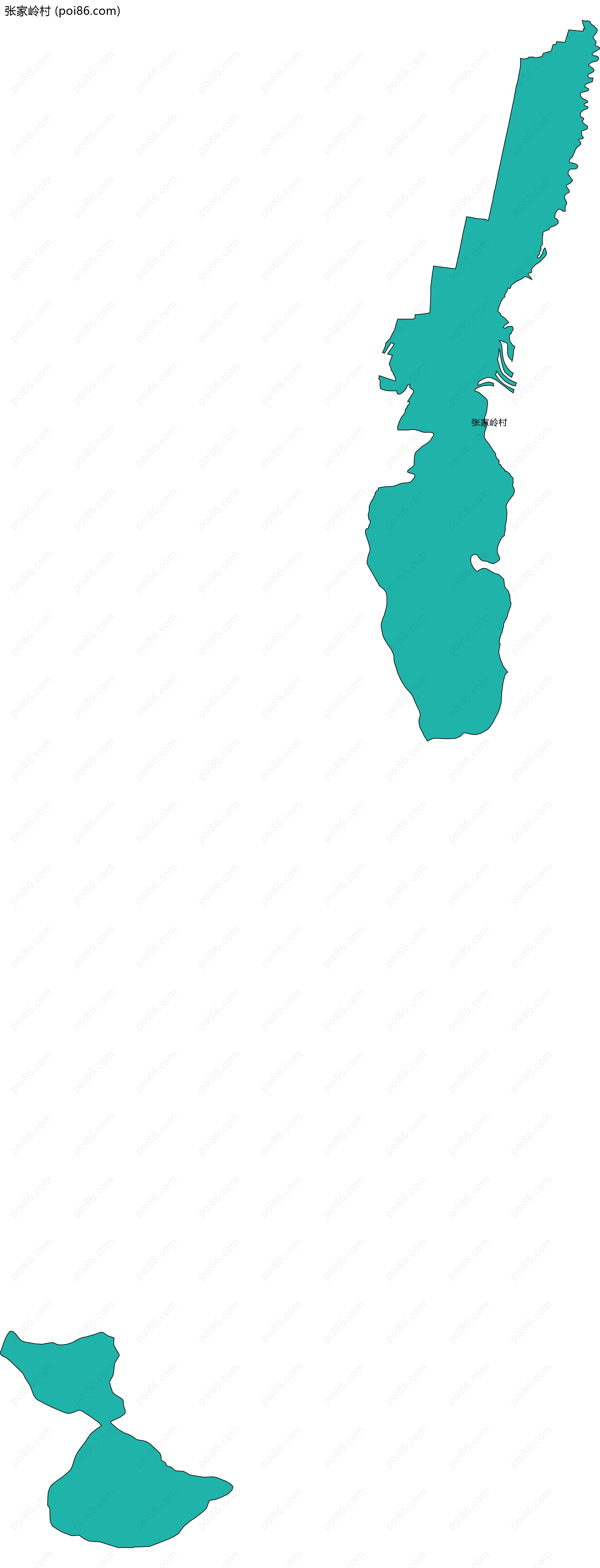张家岭村边界地图